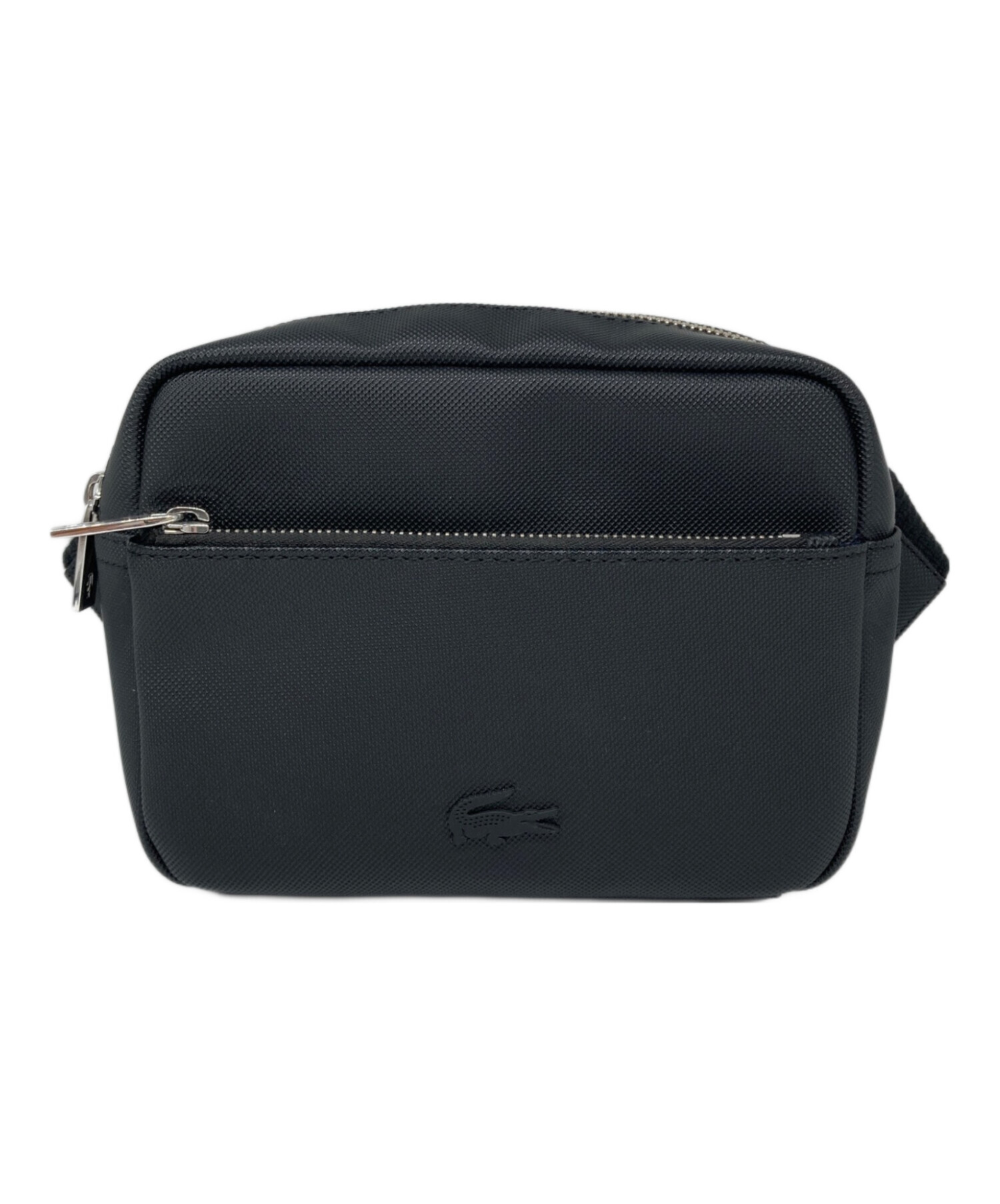 【新品同様】ラコステ ウエストバッグ レザー ブラック 中古・古着通販】LACOSTE (ラコステ) ウエストバッグ ブラック