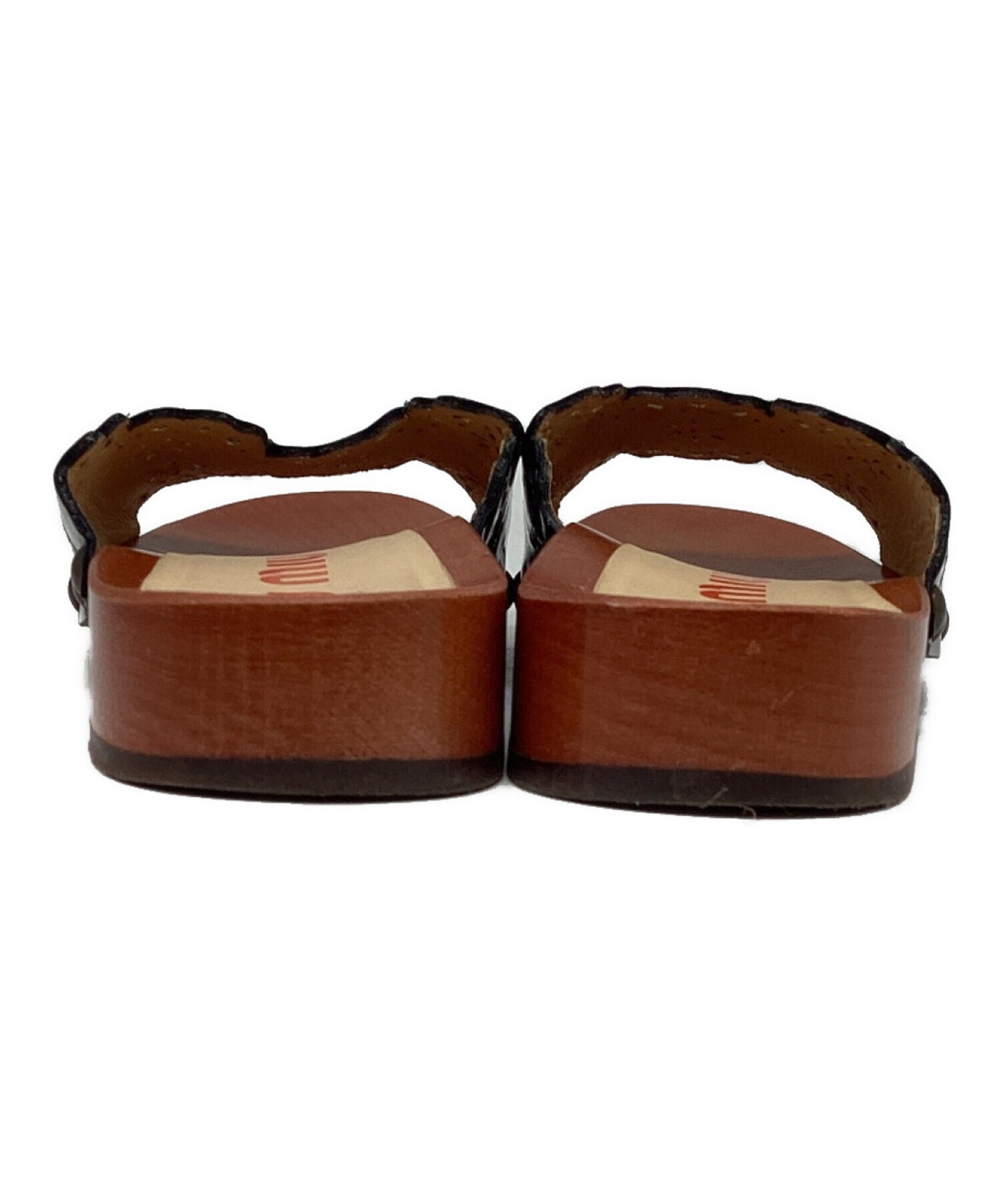 MIU MIU　サンダル　34 中古・古着通販】MIU MIU (ミュウミュウ) ウッドソールサンダル
