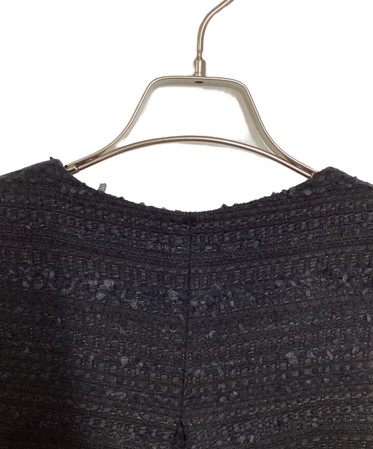 中古・古着通販】CADUNE (カデュネ) フレアツイードジレ ブラック