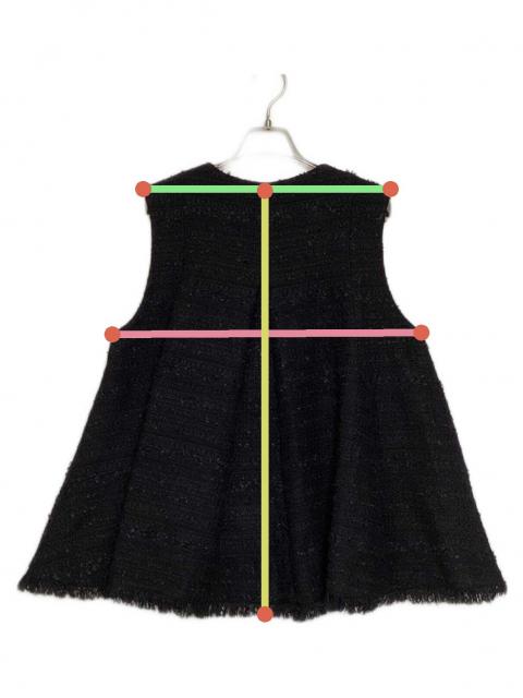 中古・古着通販】CADUNE (カデュネ) フレアツイードジレ ブラック