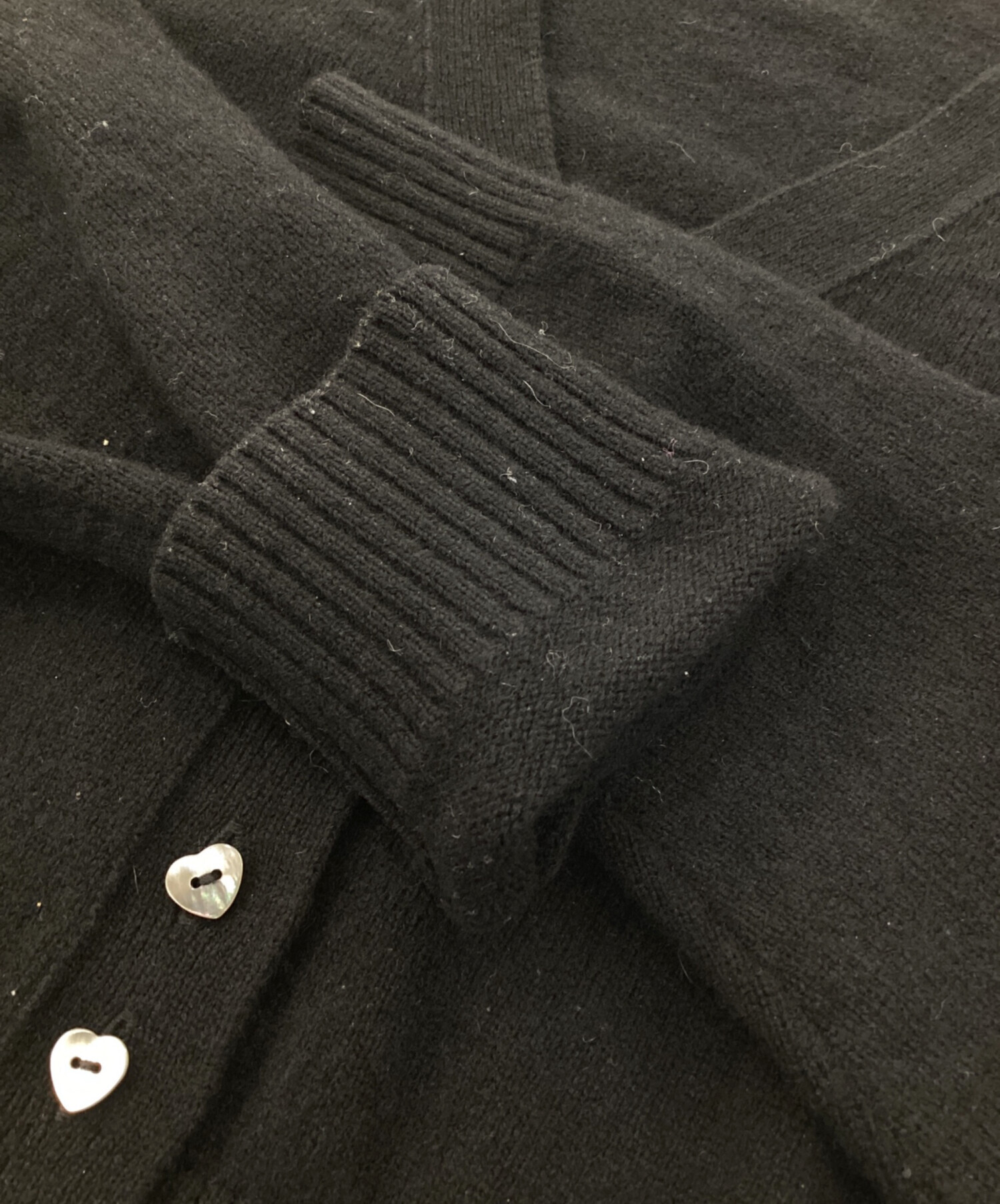 中古・古着通販】cygne (シーニュ) ハートカーディガン ブラック