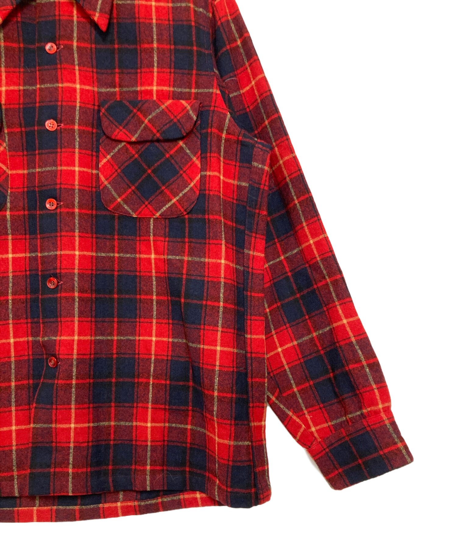70s ペンドルトン 中古・古着通販】PENDLETON (ペンドルトン) 70S' ボードシャツ レッド