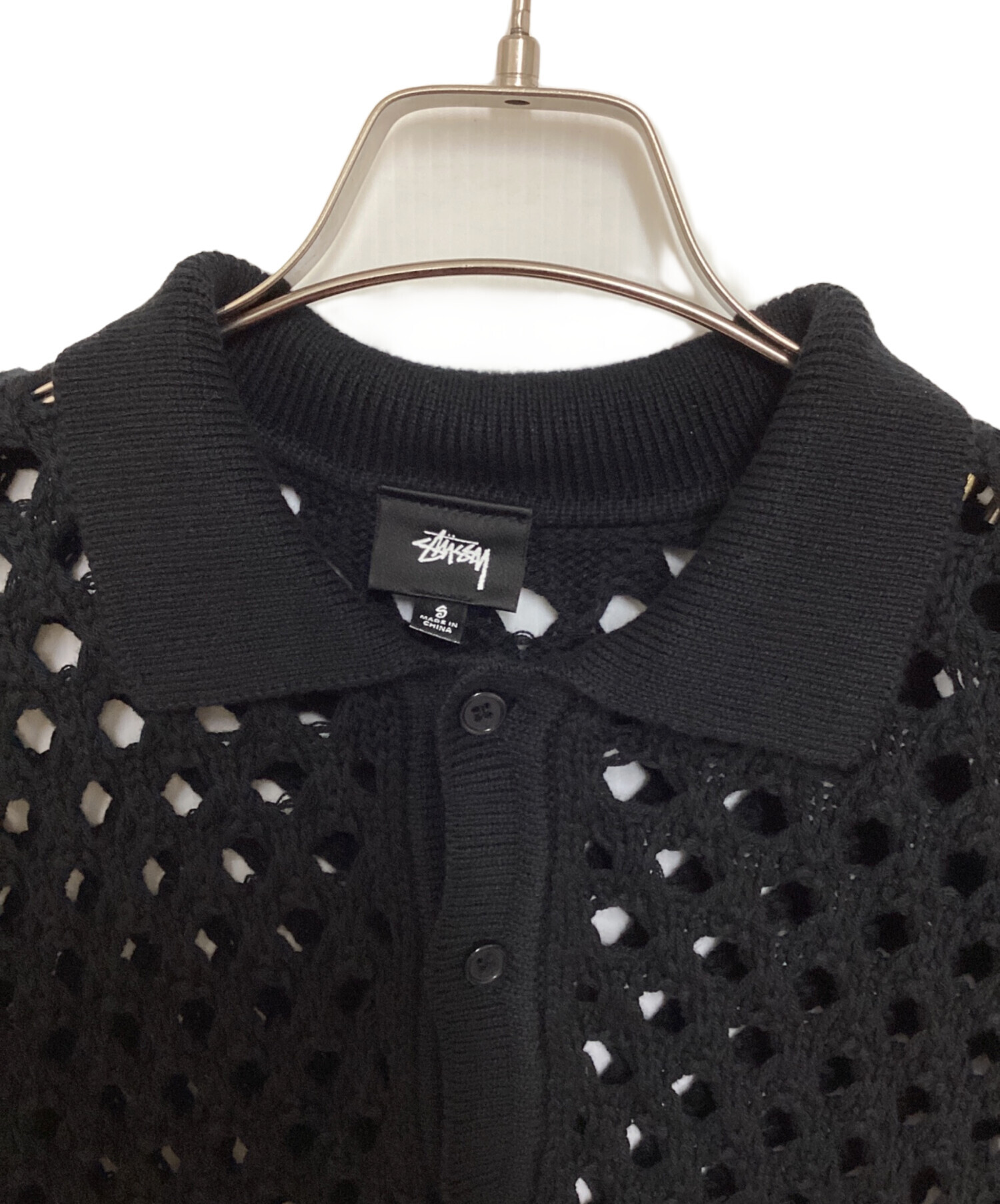 中古・古着通販】stussy (ステューシー) BIG MESH POLO SWEATER