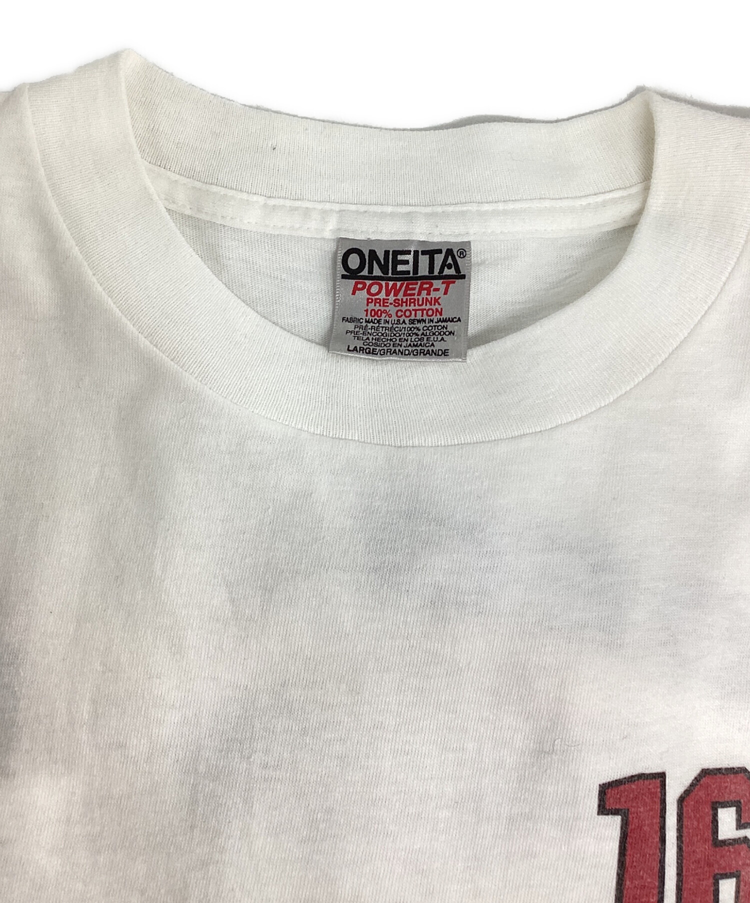 中古・古着通販】ONEITA (オニータ) 90S' プリントTシャツ ホワイト
