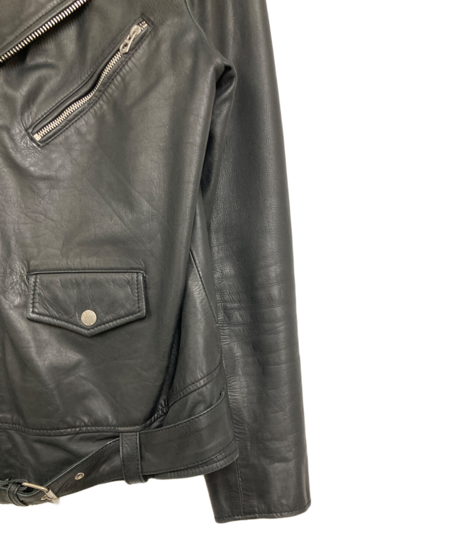 中古・古着通販】Denham (デンハム) レザーダブルライダースジャケット