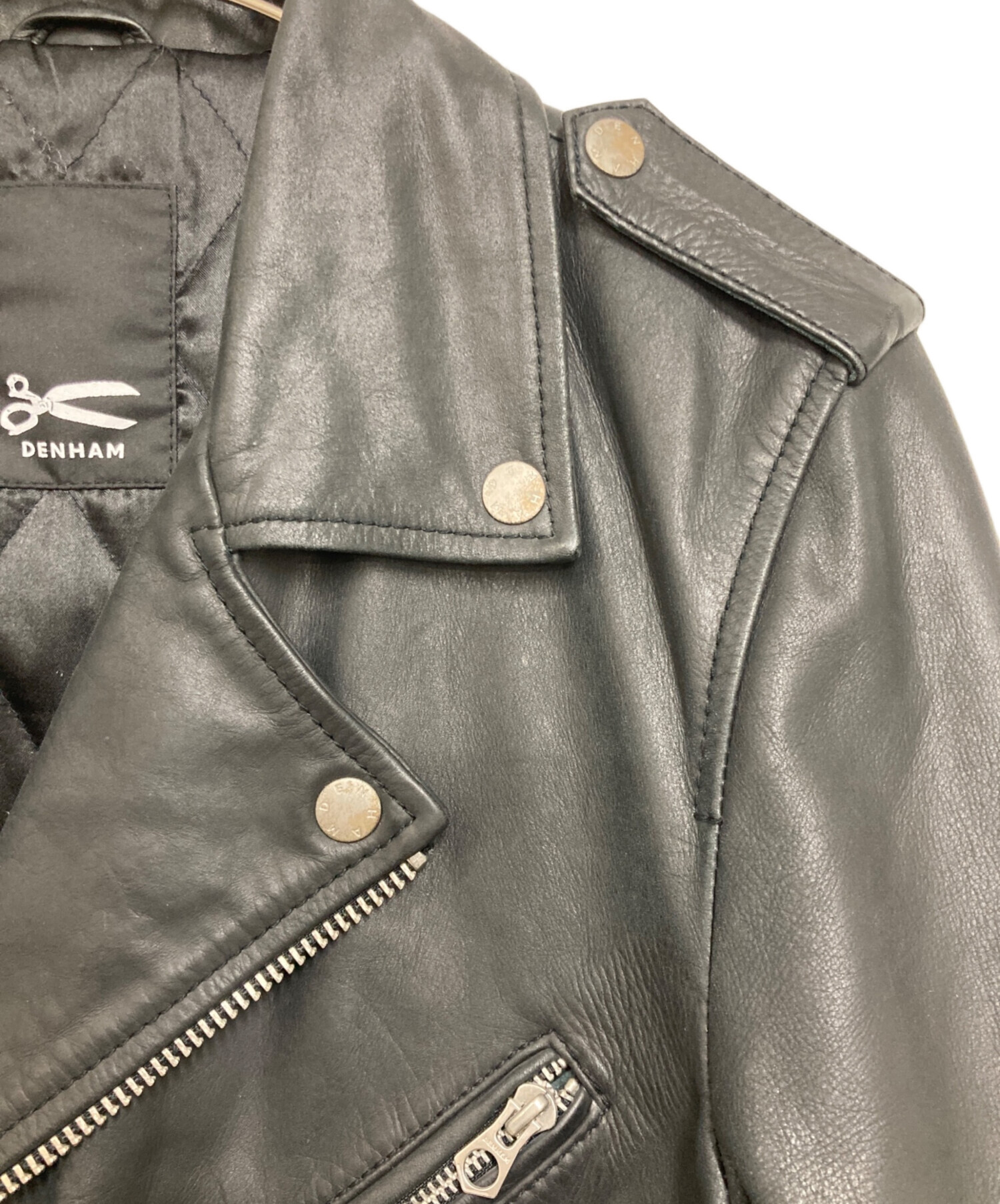 中古・古着通販】Denham (デンハム) レザーダブルライダースジャケット