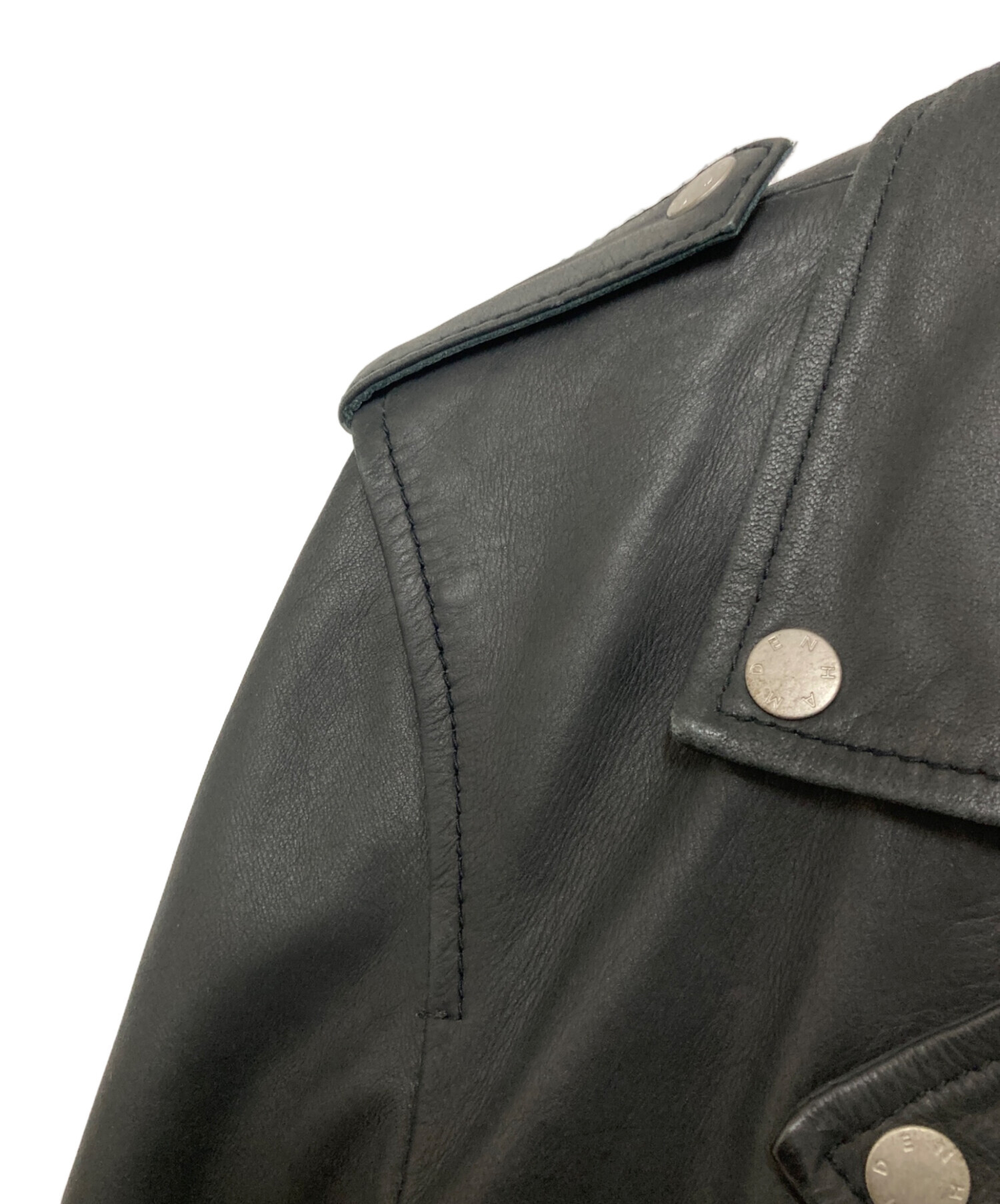 中古・古着通販】Denham (デンハム) レザーダブルライダースジャケット