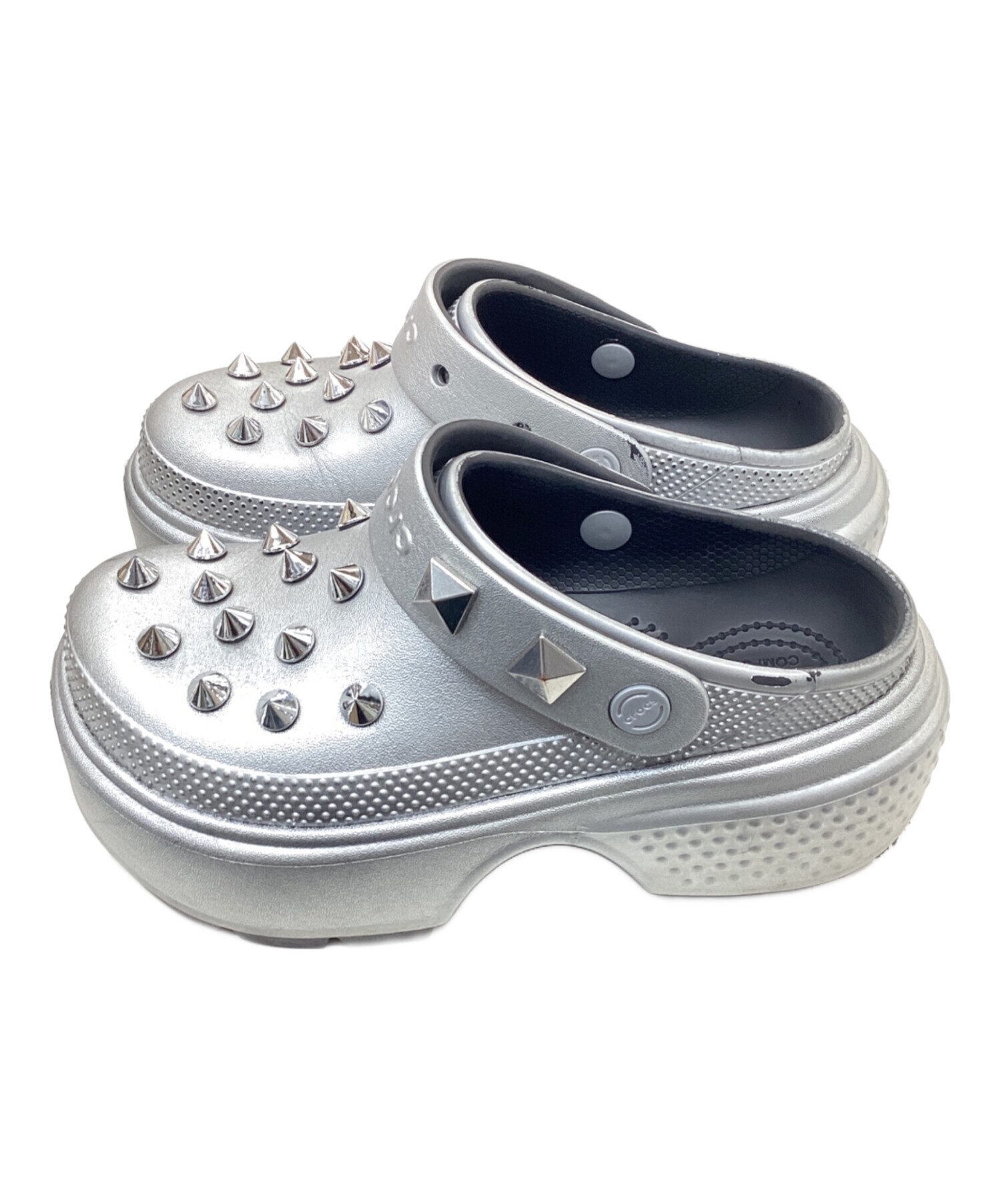 中古・古着通販】crocs (クロックス) STOMP METALLIC SLIDE シルバー