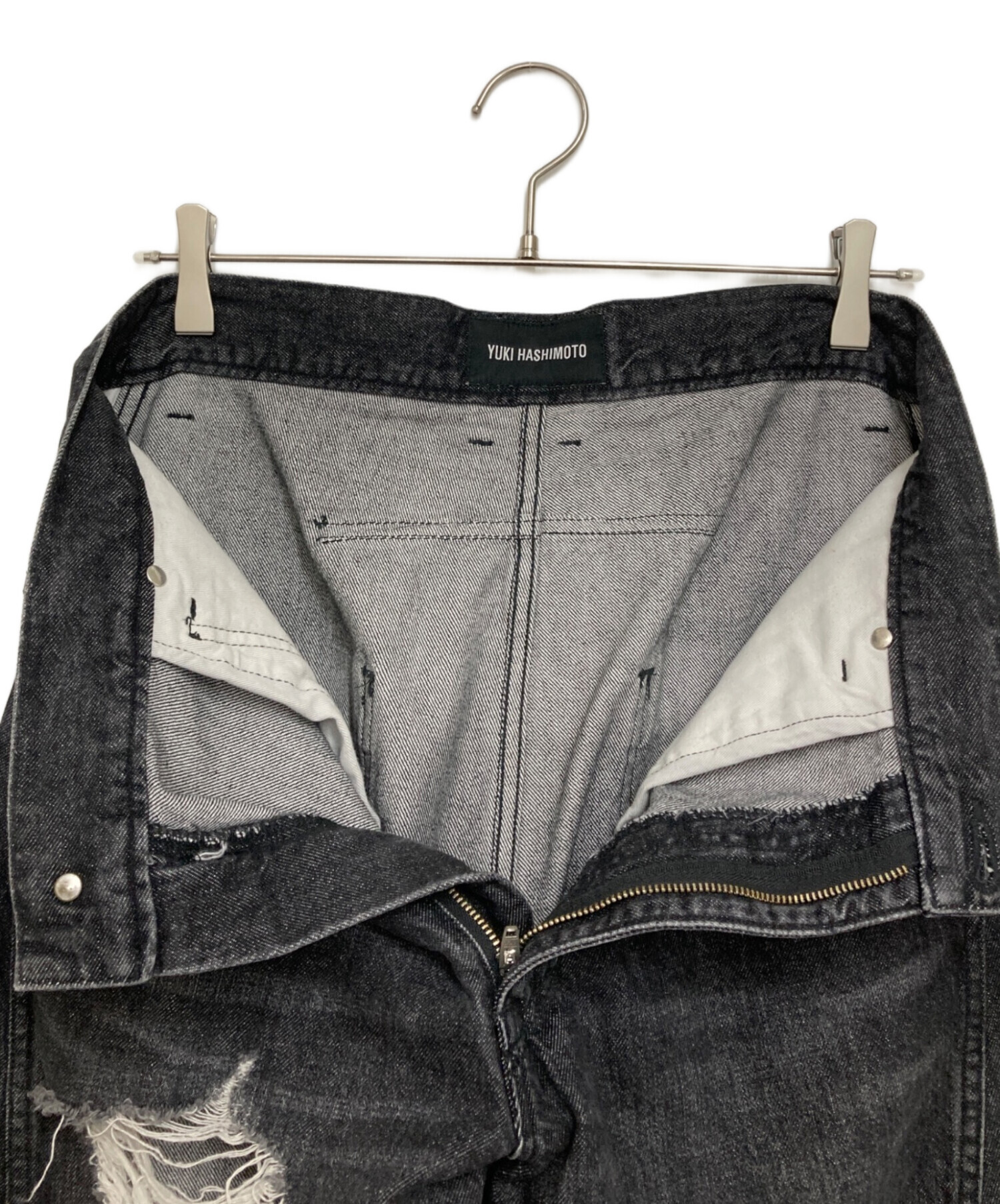 YUKI HASHIMOTO ダメージデニム ブラック ユウキハシモト クラッシュ