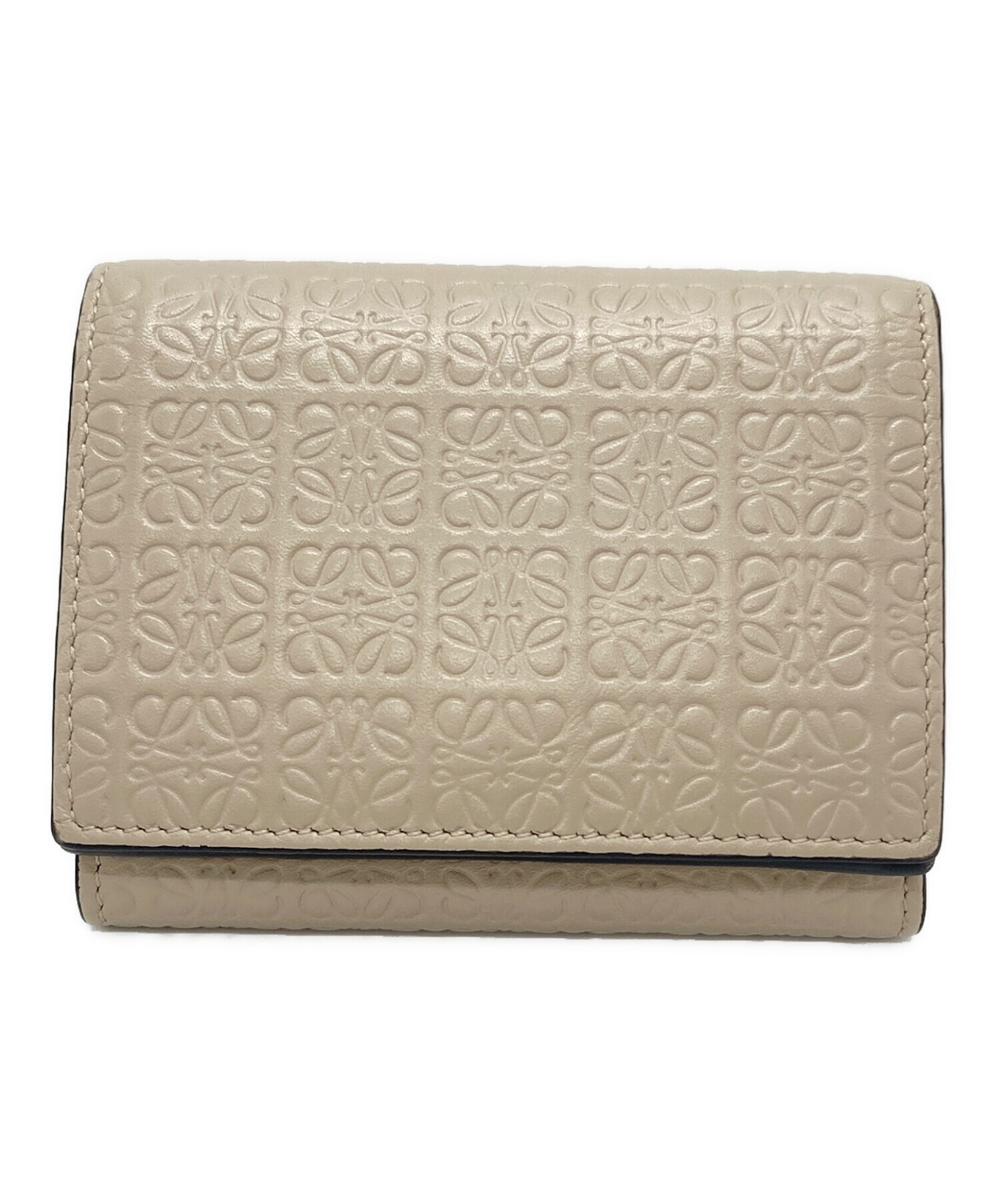 LOEWE ベージュ 三つ折り財布