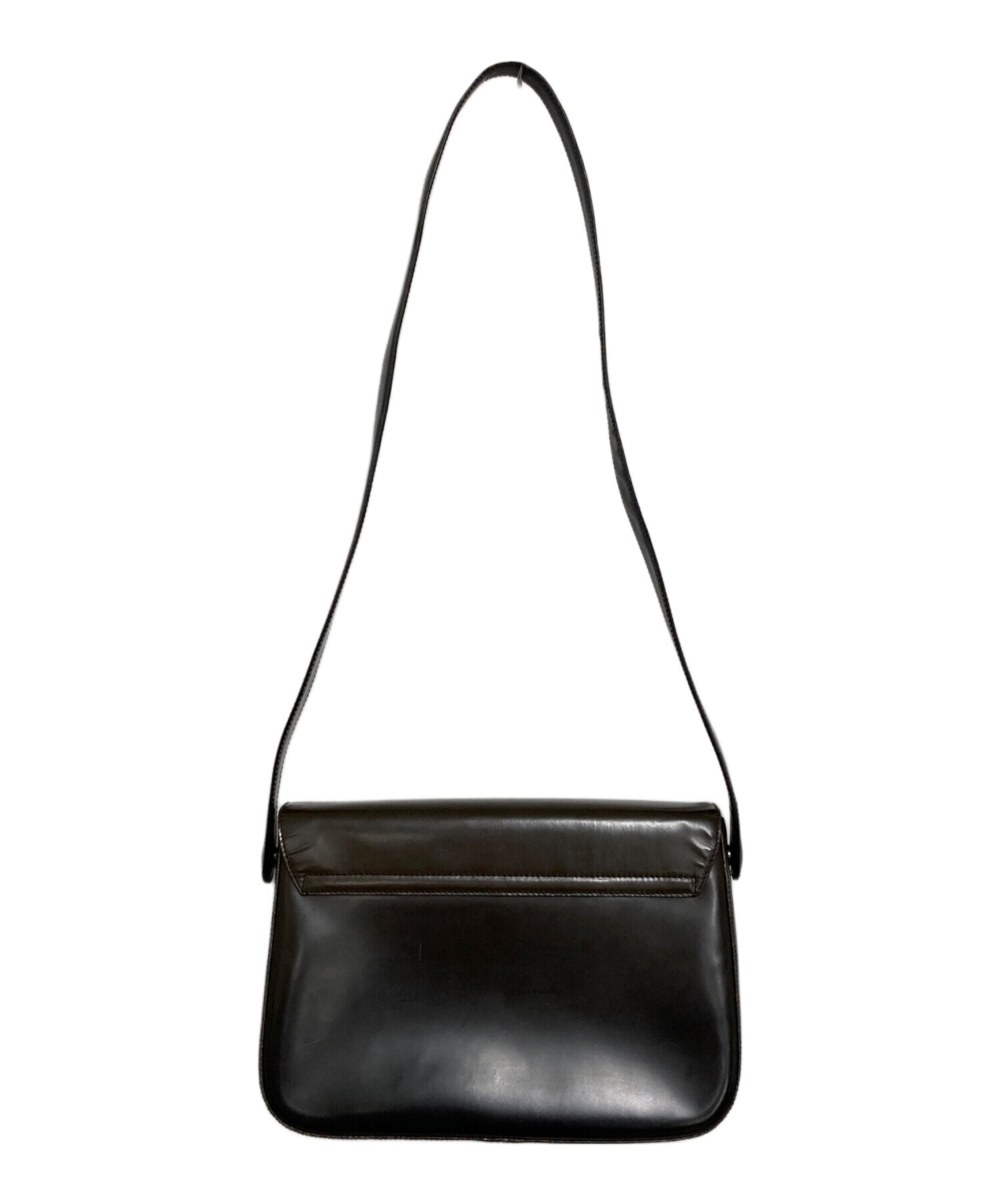 中古・古着通販】PRADA (プラダ) エナメルショルダーバッグ ブラウン 