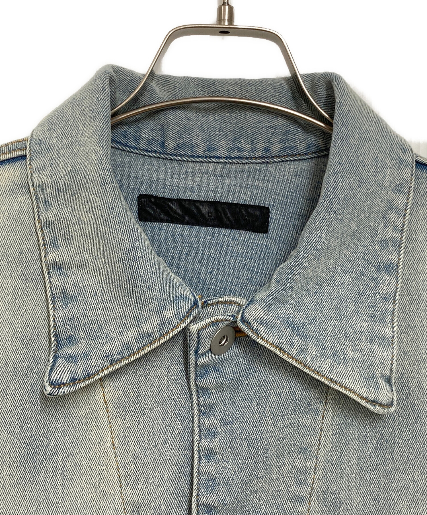 ジュンナカヤマ 24SS サイズ:48クラッシュコーティングデニムジャケット 中古・古着通販】JUN NAKAYAMA (ジュンナカヤマ) アームギャザー