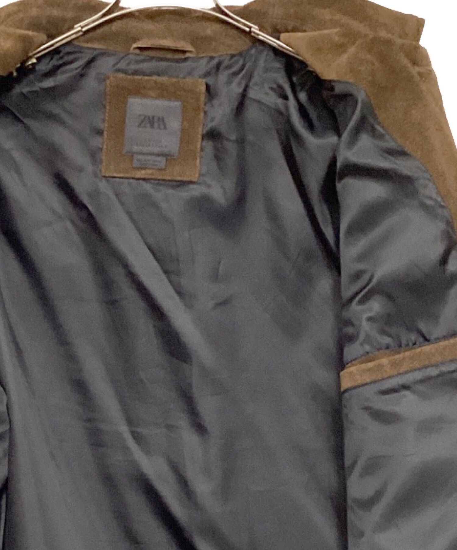 中古・古着通販】ZARA (ザラ) スウェードレザージャケット ブラウン