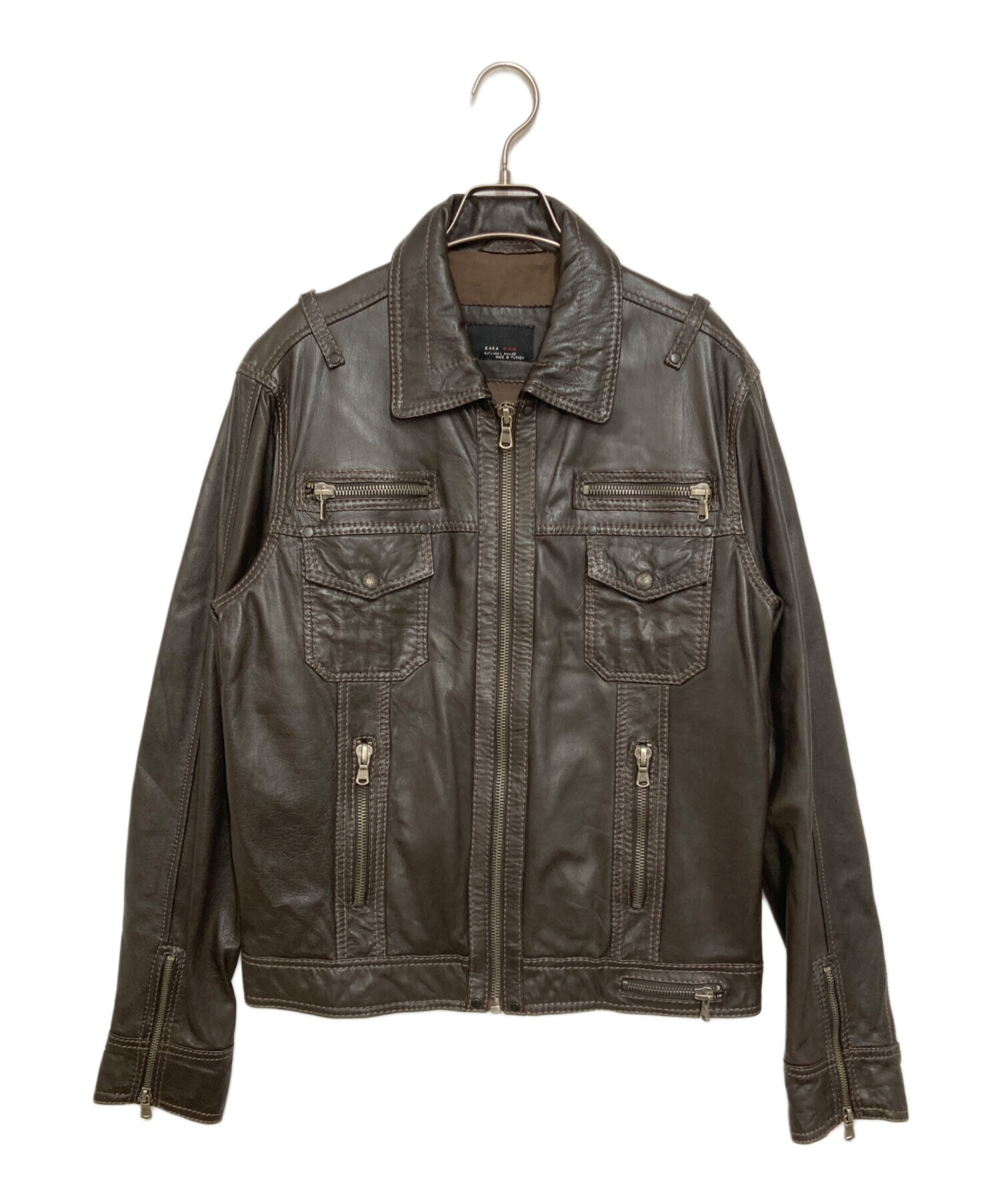 中古・古着通販】ZARA (ザラ) レザージャケット ブラウン サイズ