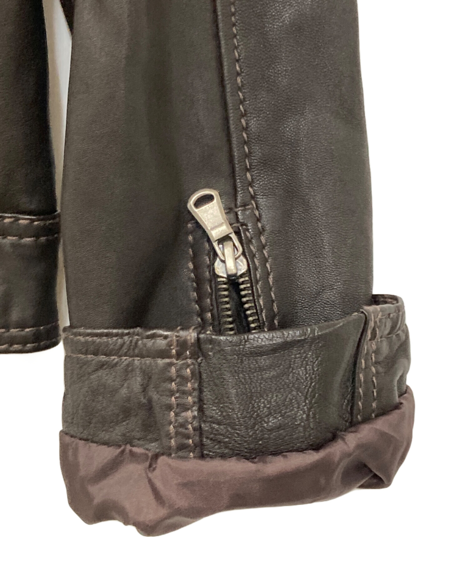 未使用★ ZARA ザラ 本革 レザージャケット メンズ 革ジャン M ブラウン ZARAザラ レザージャケット ブラウン 本革M - メルカリ