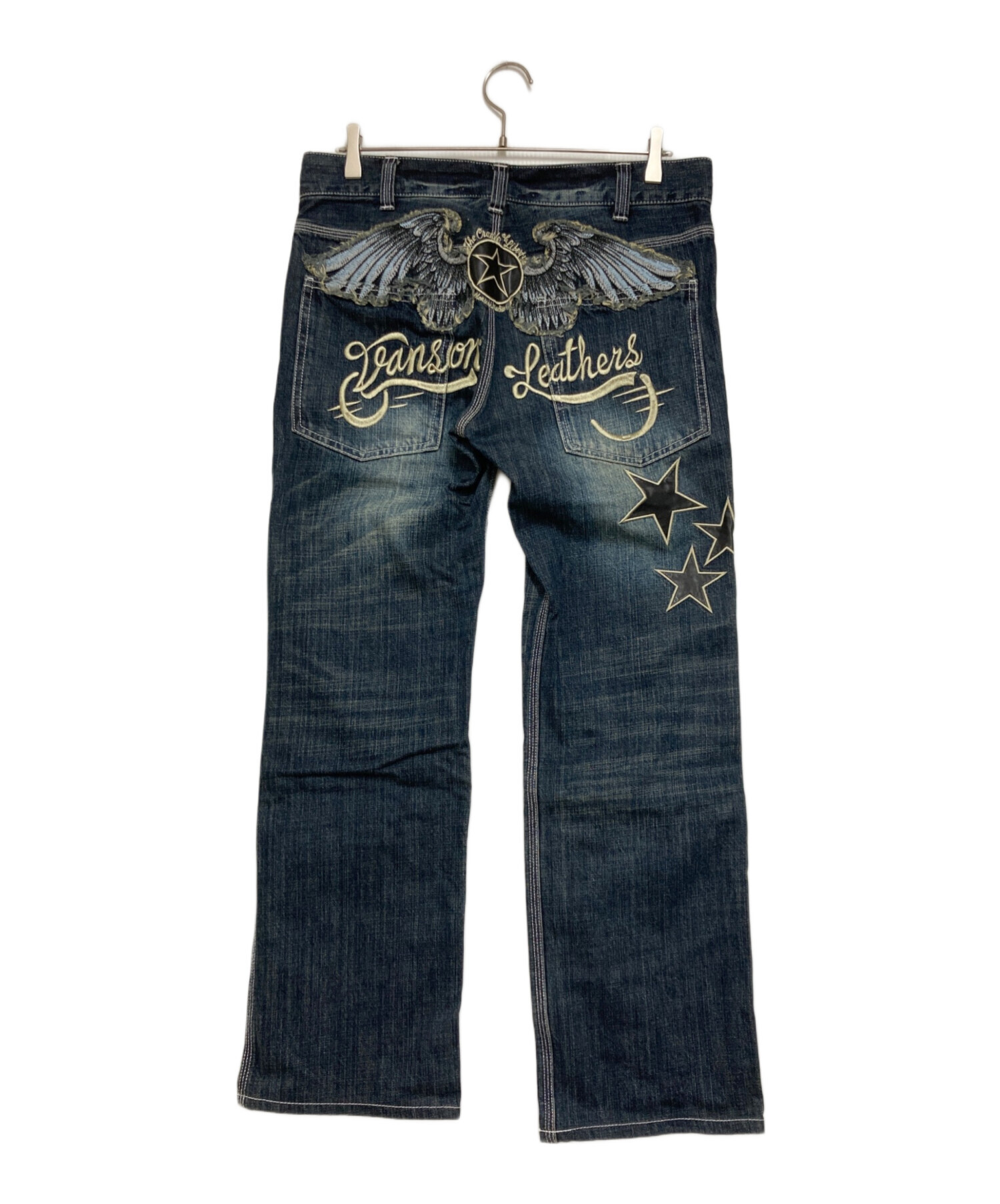 未使用級】VANSON バンソン デニムパンツ 36インチ ウイング刺繍 派手