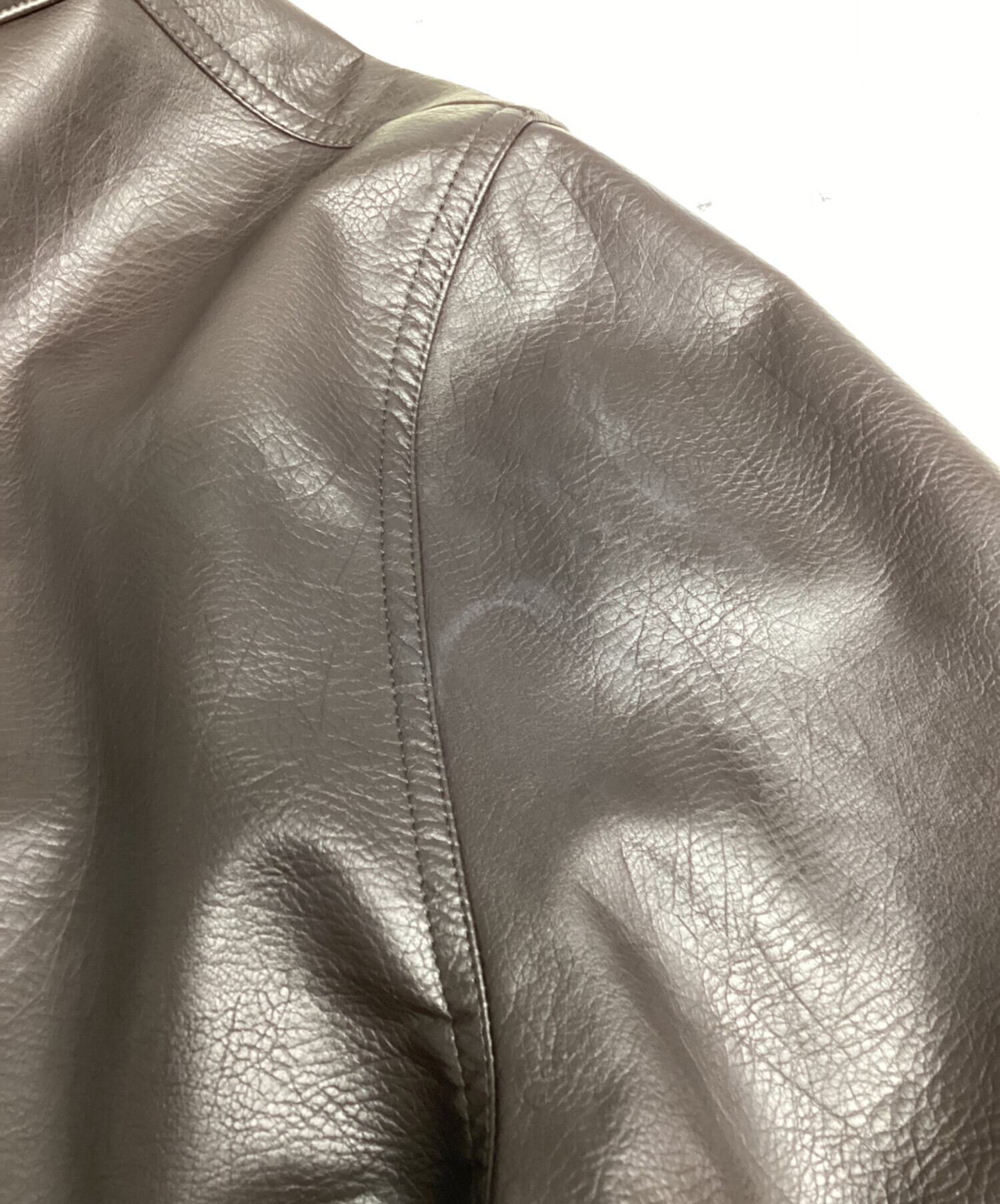 中古・古着通販】Sefr (セファ) フェイクレザージャケット ブラウン