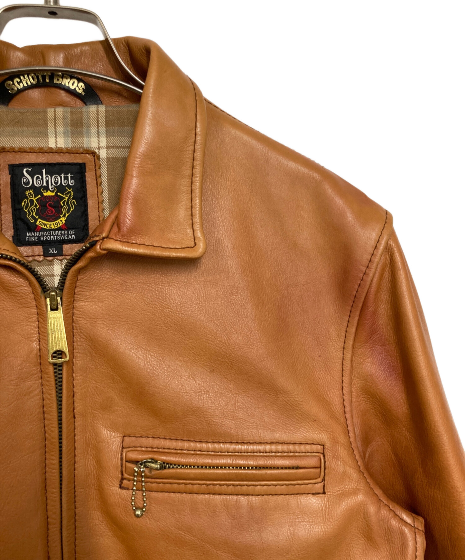 ショット カウレザー シングルライダースジャケット AT877 中古・古着通販】Schott (ショット) カウレザー シングル