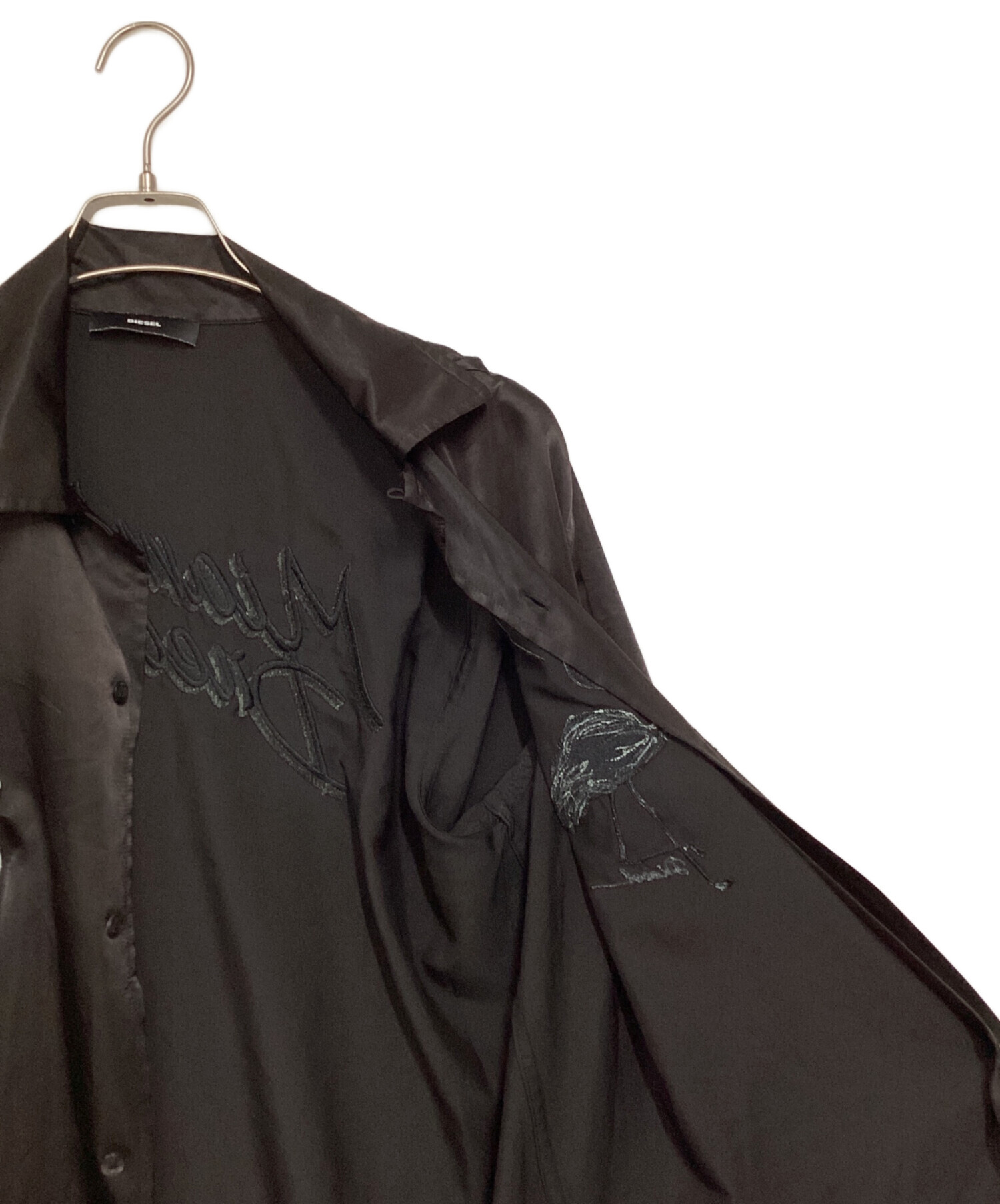 中古・古着通販】DIESEL (ディーゼル) サテン刺繍オープンカラーシャツ
