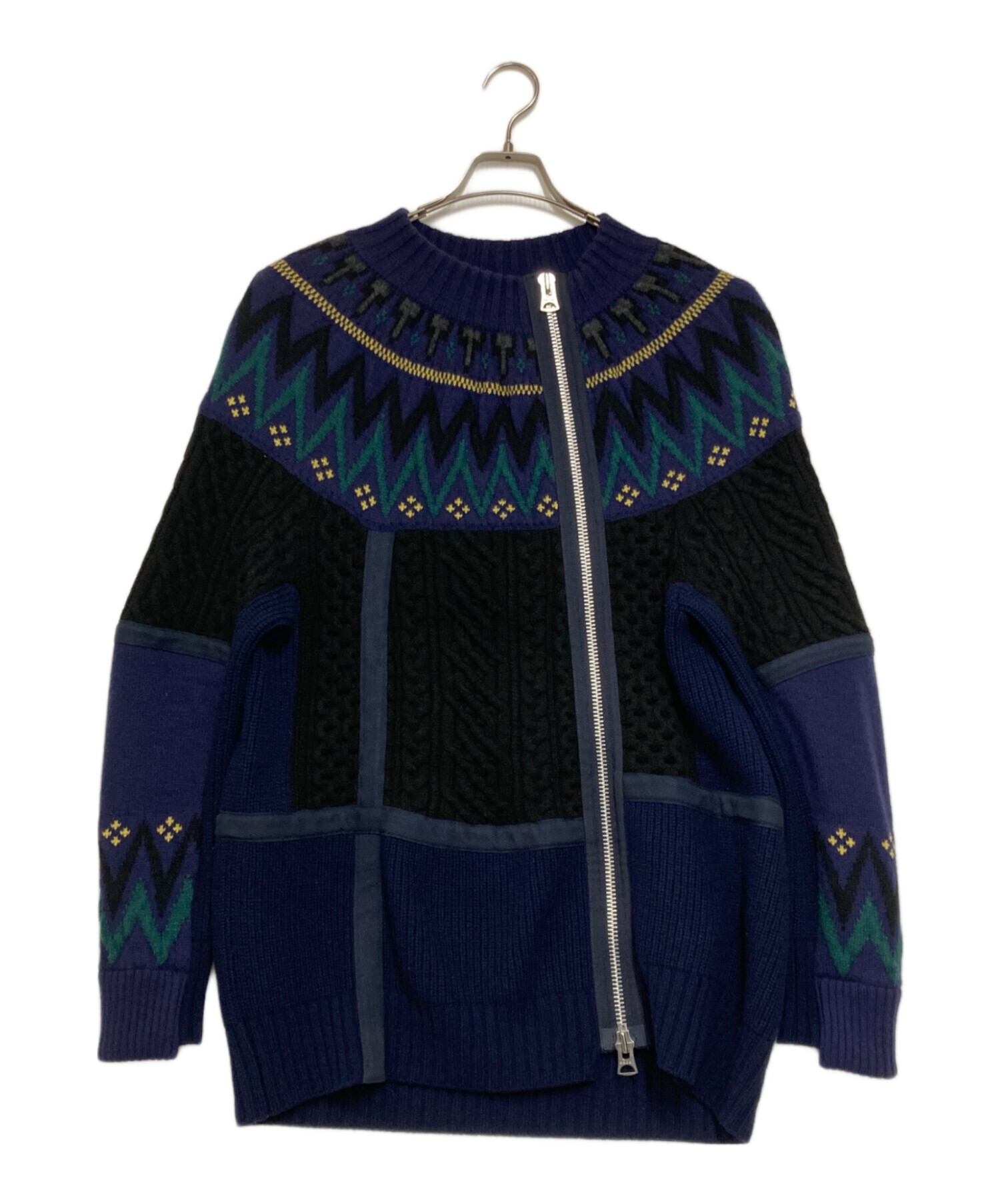 中古・古着通販】sacai (サカイ) ニット ライダース ジャケット