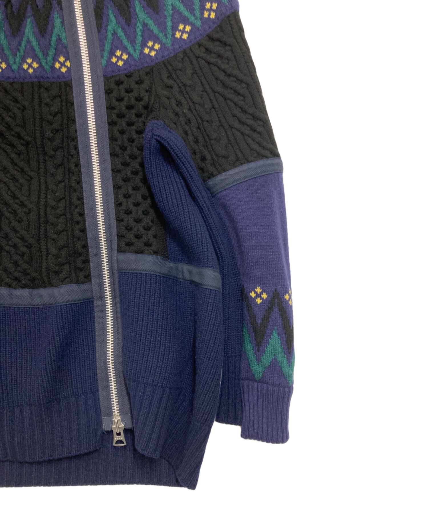 中古・古着通販】sacai (サカイ) ニット ライダース ジャケット