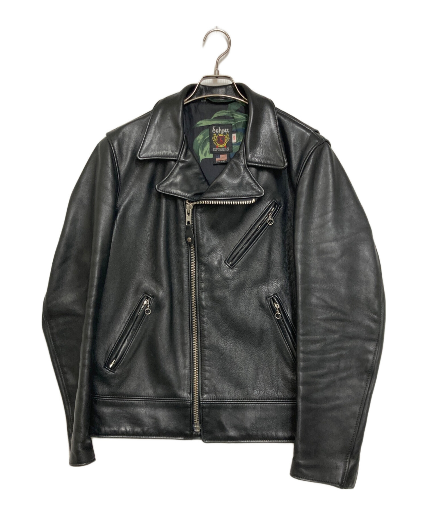 美品　Schott　STUSSY　ダブルライダースジャケット　レザー　希少コラボ 中古・古着通販】stussy (ステューシー) Schott (ショット) ダブル