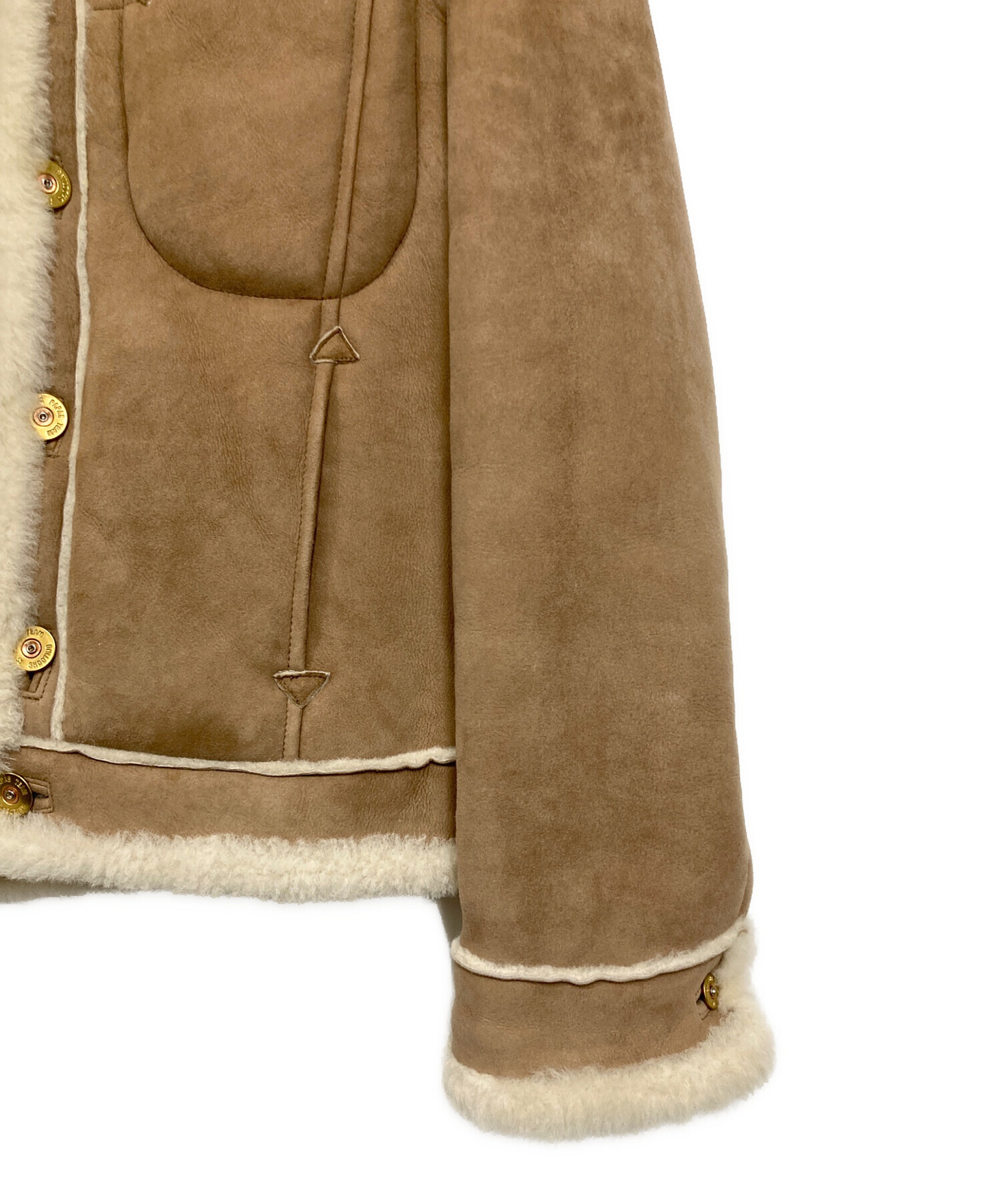 パパス Papas ムートン コート ジャケット　シープスキン 羊革　52 Papas ムートン ダッフルコート 52/パパス 羊革/シープスキン 35万超