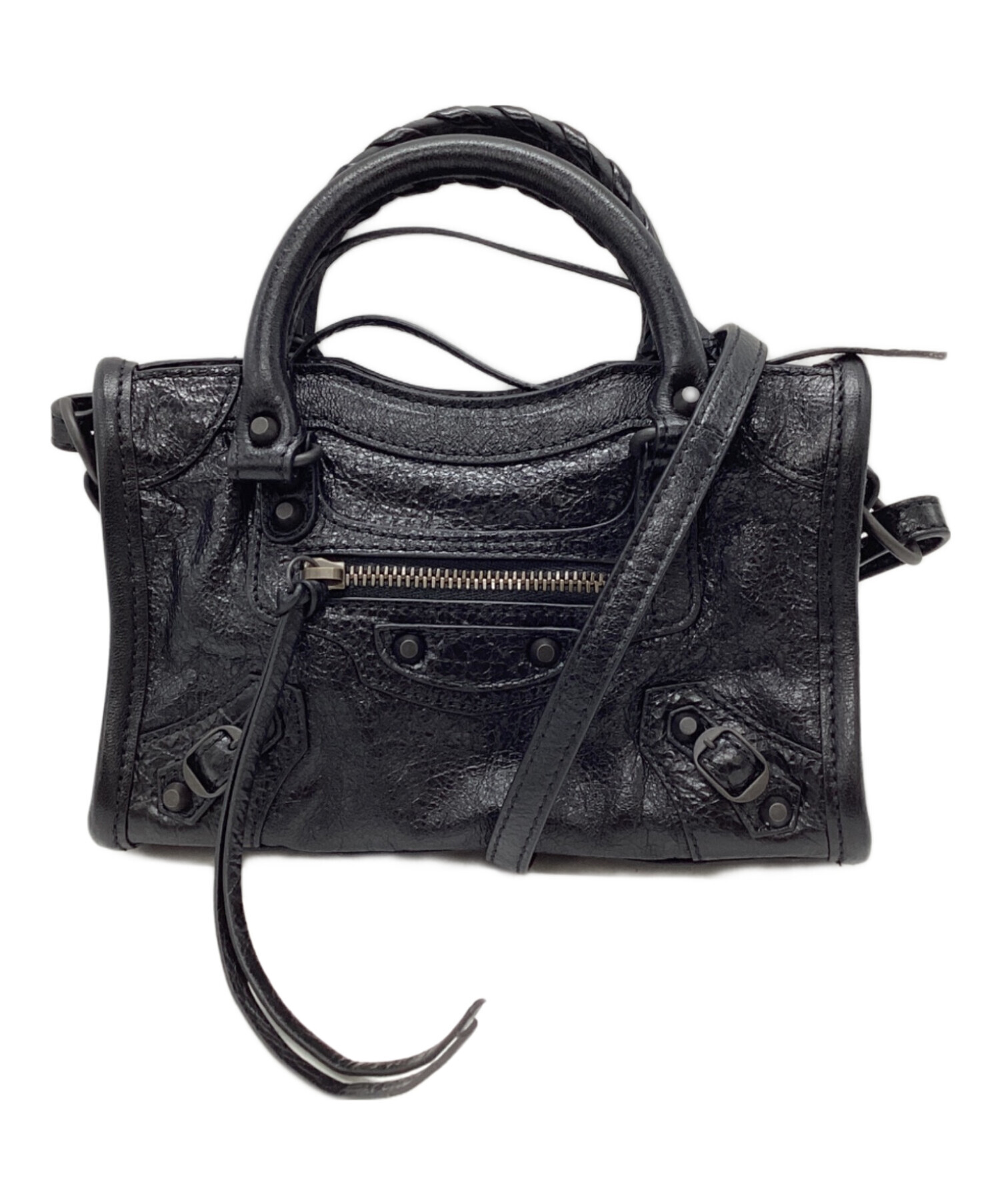 【超美品】BALENCIAGA ブラック ハンドバッグ 中古・古着通販】BALENCIAGA (バレンシアガ) ミニ ルシティ