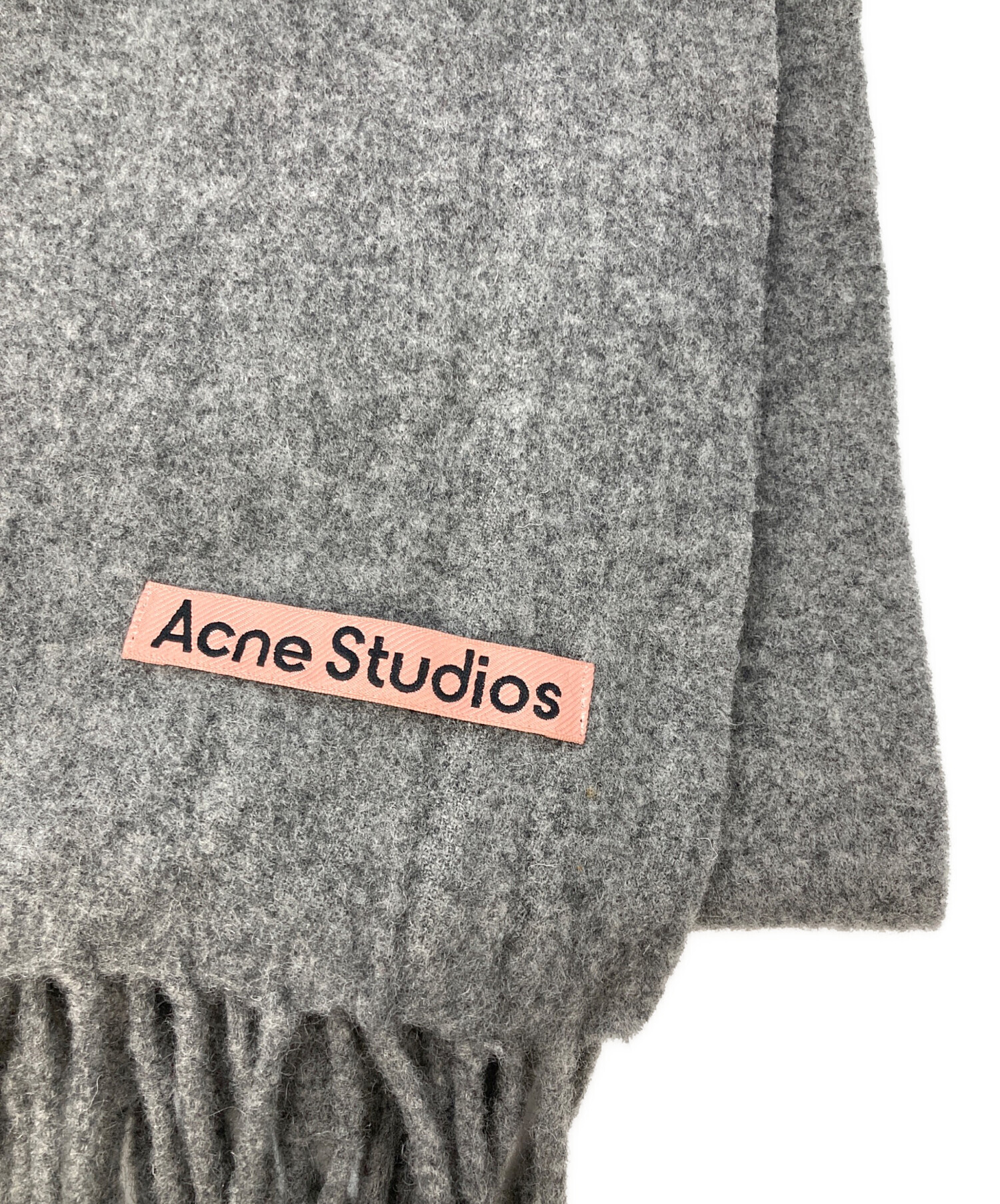 Acne Studios グレー フリンジ マフラー 中古・古着通販】Acne studios (アクネ ストゥディオス) ウール