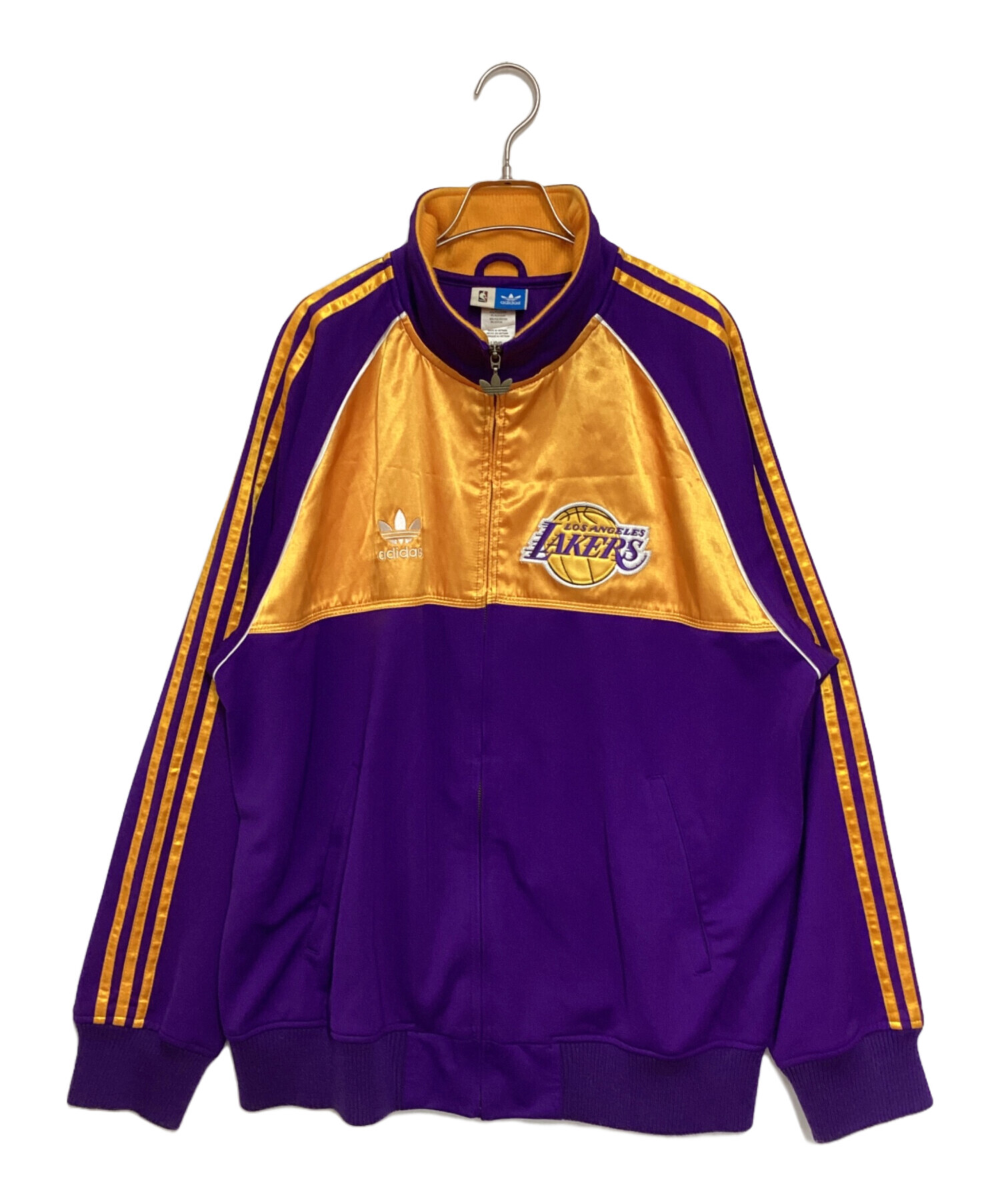 adidas NBA アディダス エヌビーエー トラックジャケット L 古着 adidas トラックジャケット S ネイビー ライン トレフォイル ロゴ NBA