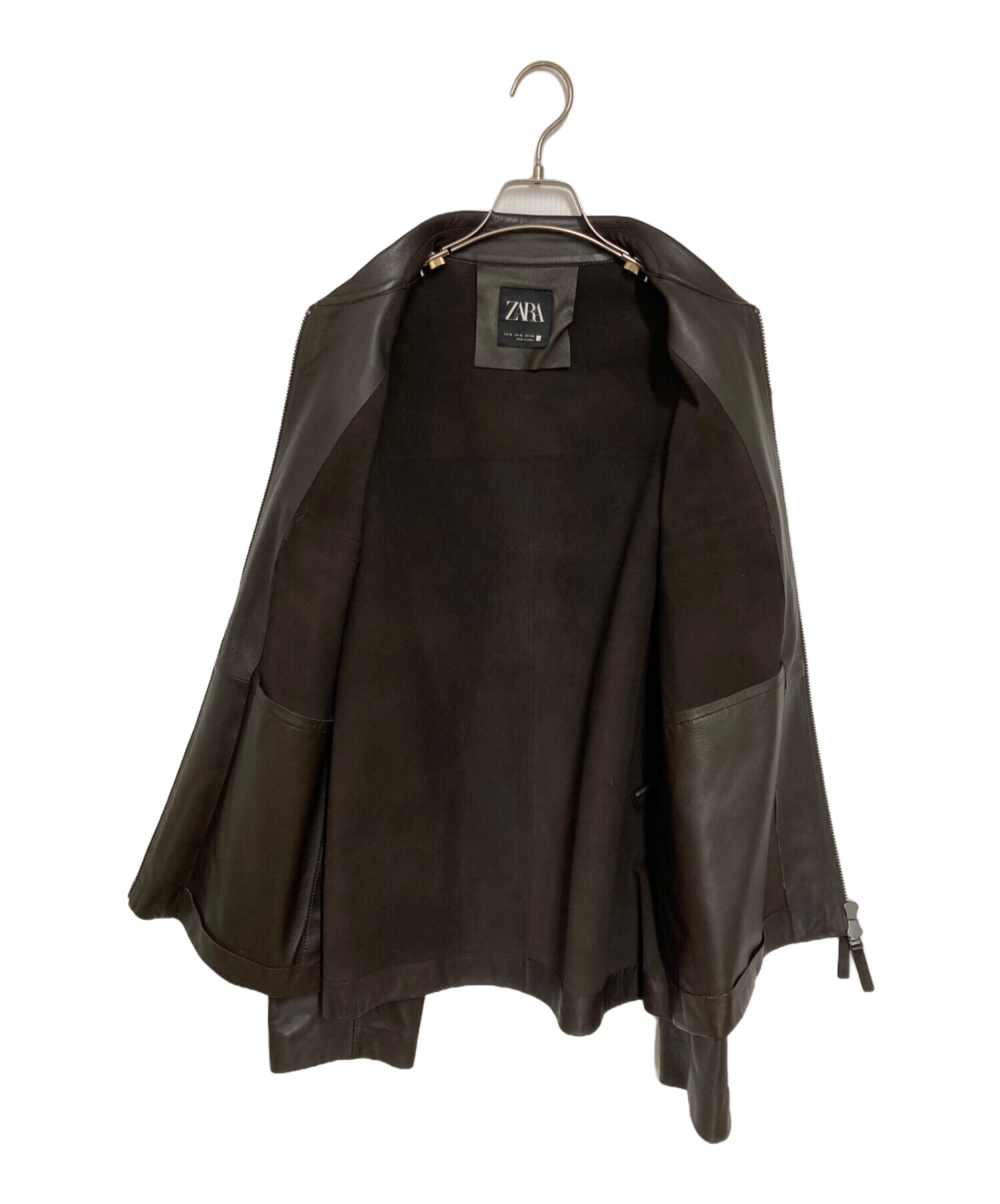 中古・古着通販】ZARA (ザラ) レザーダブルジップアップジャケット