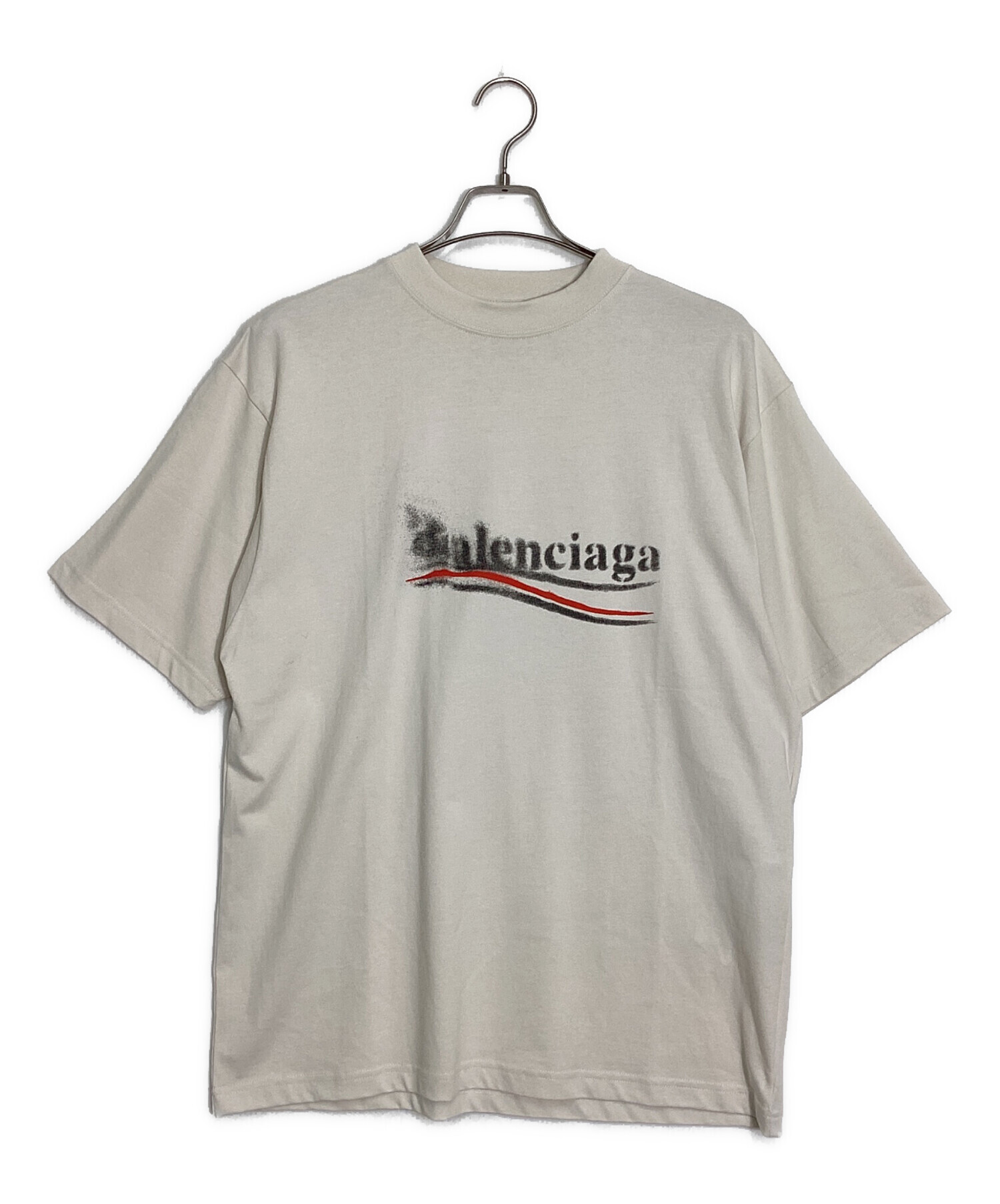 BALENCIAGA ロゴ Tシャツ ホワイト　XS 中古・古着通販】BALENCIAGA (バレンシアガ) キャンペーンロゴプリント