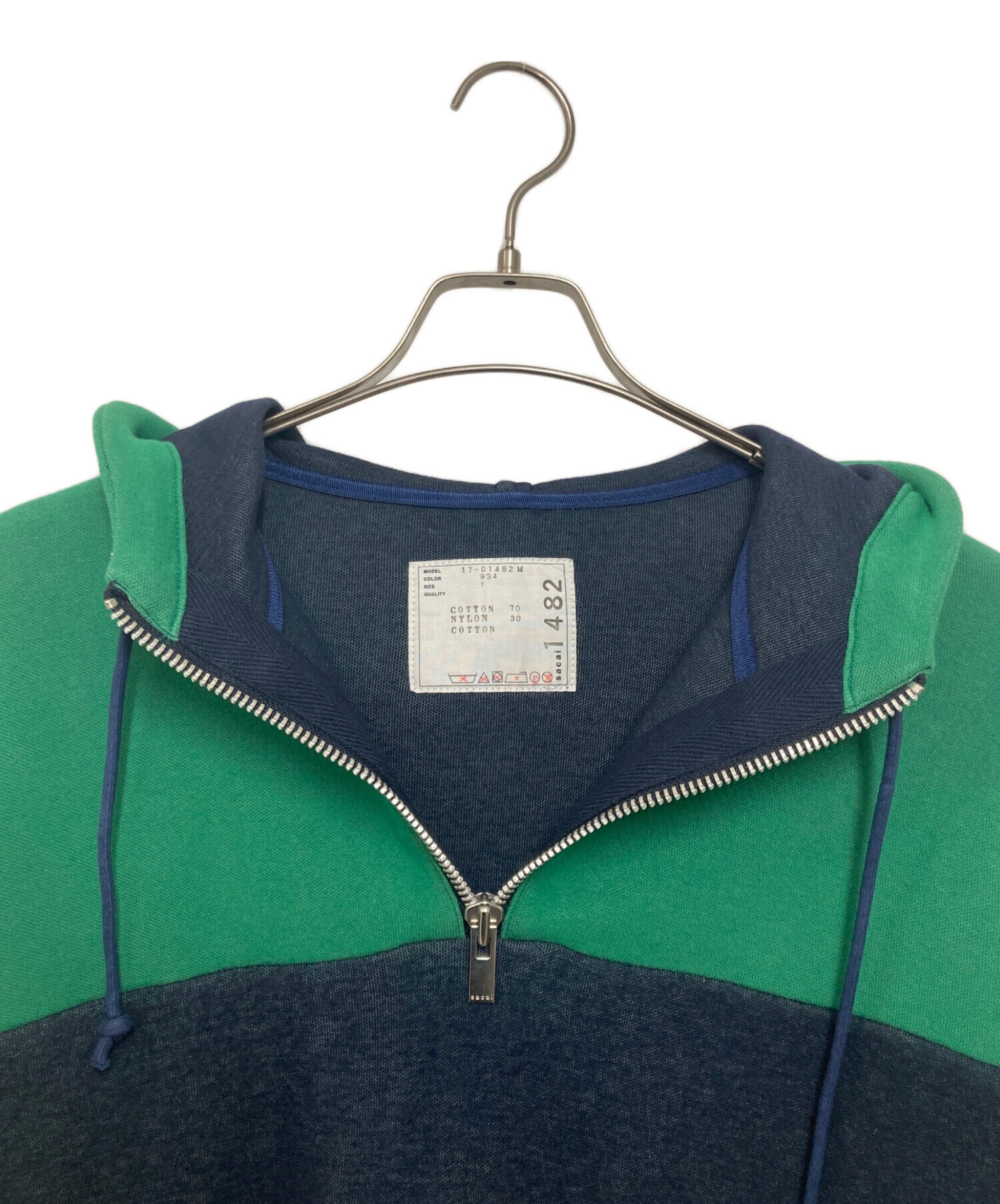 中古・古着通販】sacai (サカイ) バイカラー切替ハーフジップパーカー