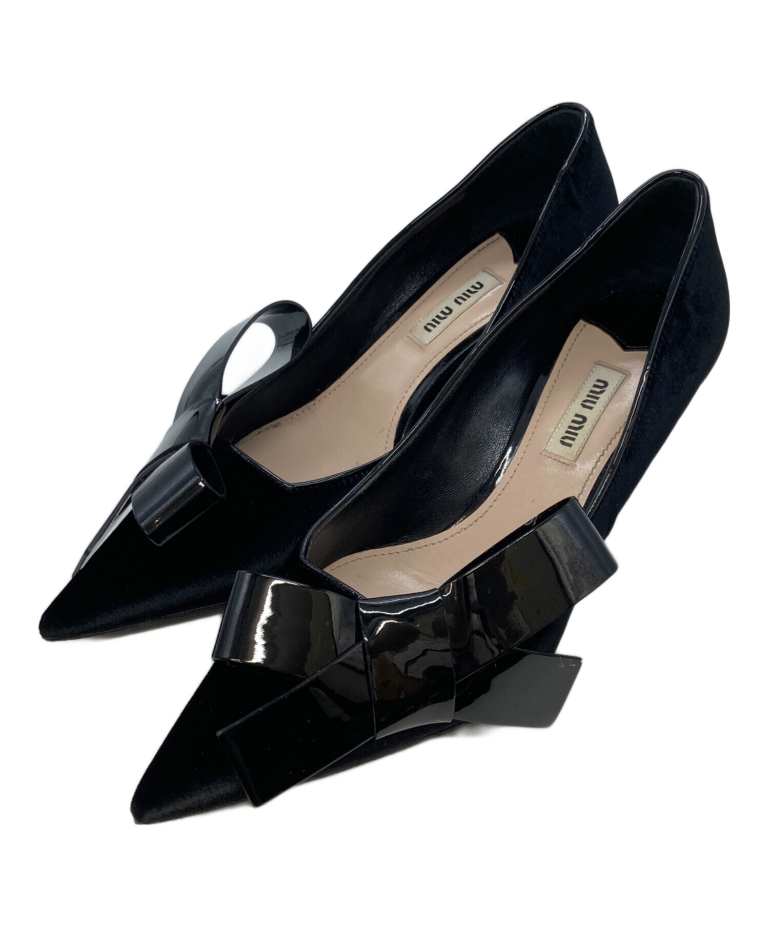 中古・古着通販】MIU MIU (ミュウミュウ) リボンヒールベルベット