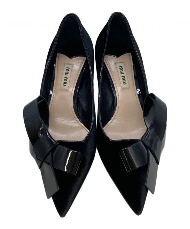 中古・古着通販】MIU MIU (ミュウミュウ) リボンヒールベルベット