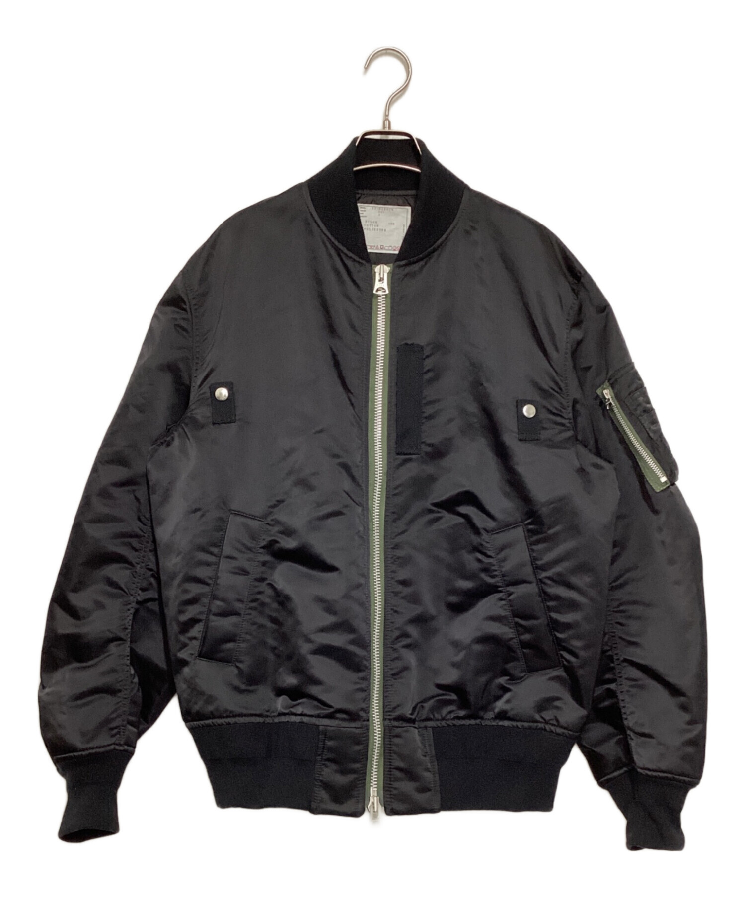 sacai×MADSAKI Nylon Twill Blouson ボンバー sacai: Black Nylon Twill Blouson Bomber Jacket | SSENSE
