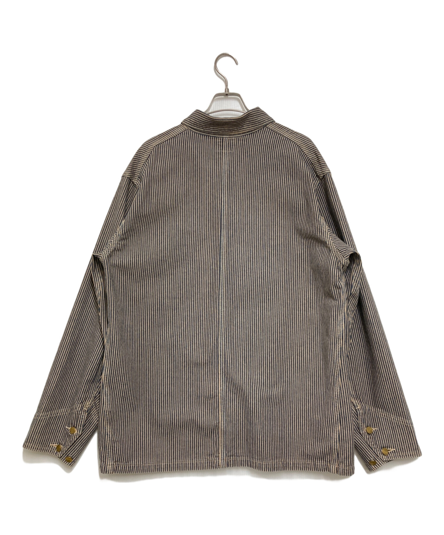 中古・古着通販】LEE (リー) ヒッコリーカバーオール ブルー×ブラウン