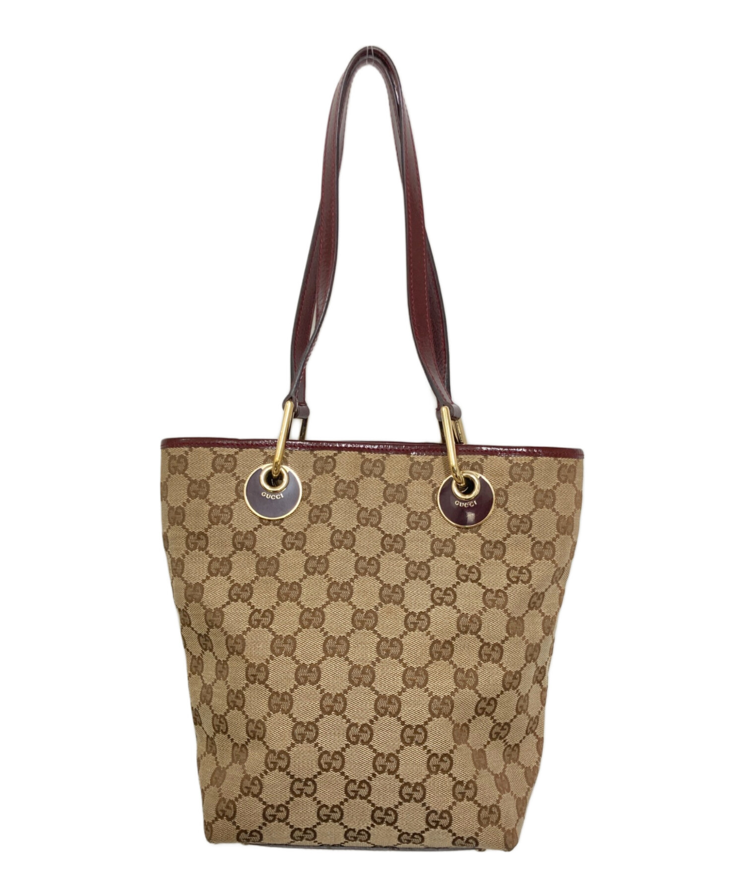 中古・古着通販】GUCCI (グッチ) GGキャンバスハンドバッグ ブラウン