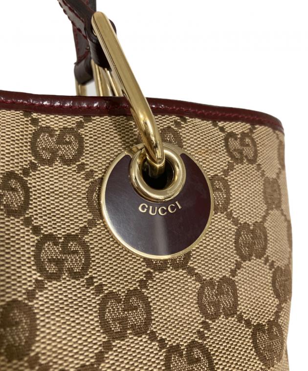 中古・古着通販】GUCCI (グッチ) GGキャンバスハンドバッグ ブラウン