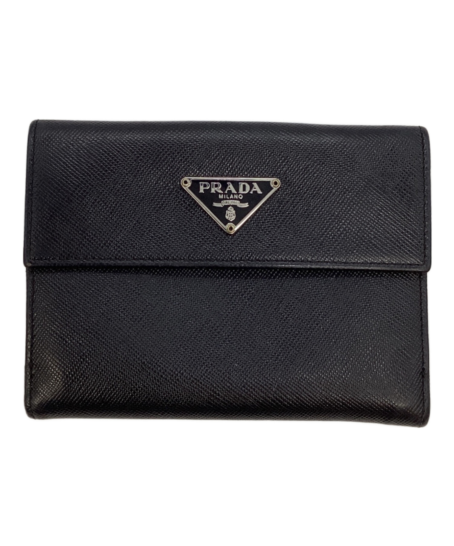中古・古着通販】PRADA (プラダ) 2つ折り財布/三角プレートロゴ