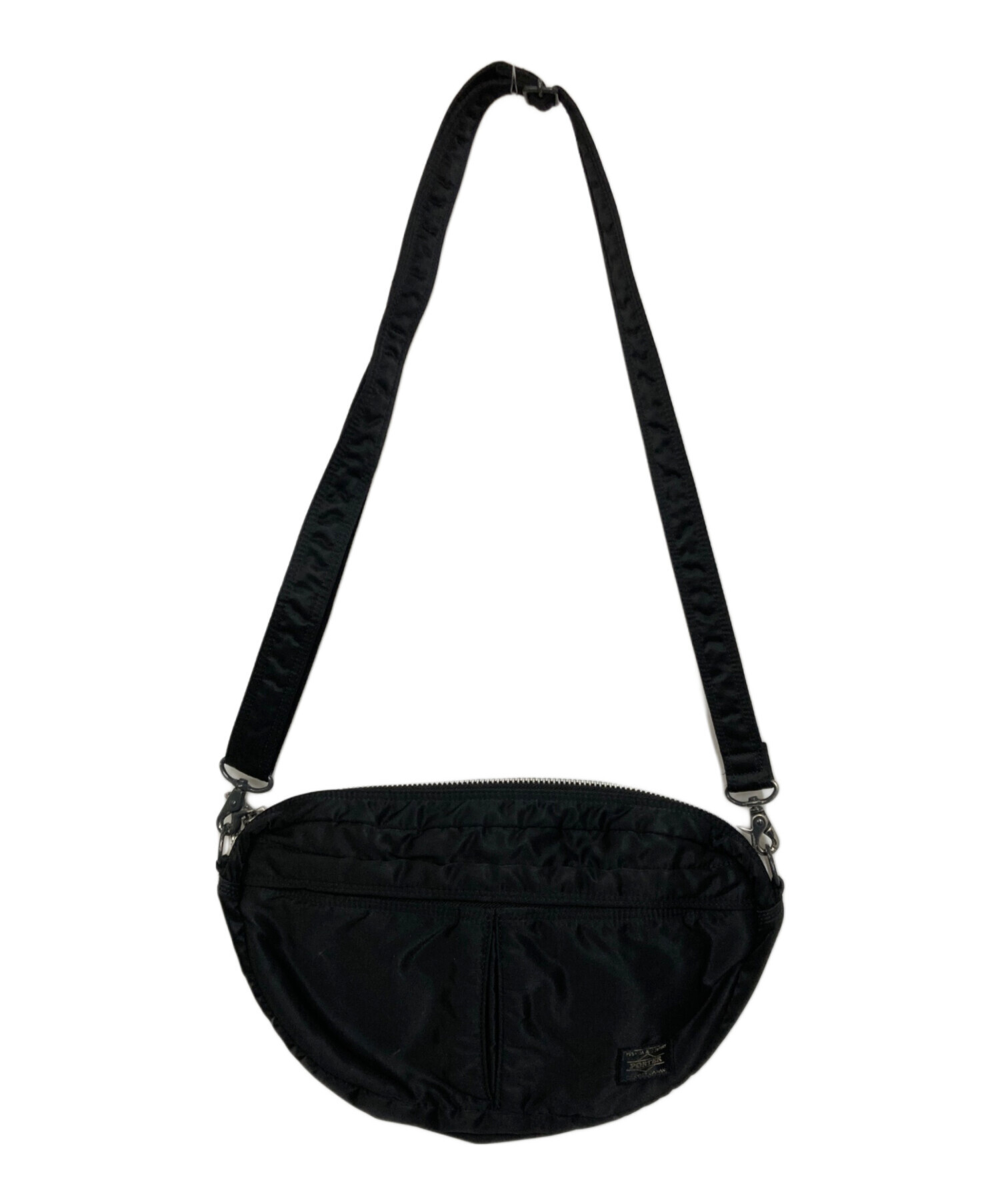 【希少】PORTER L-FINE ショルダーバッグ ハーフムーン　ブラック 中古・古着通販】PORTER (ポーター) ハーフムーン ショルダーバッグ