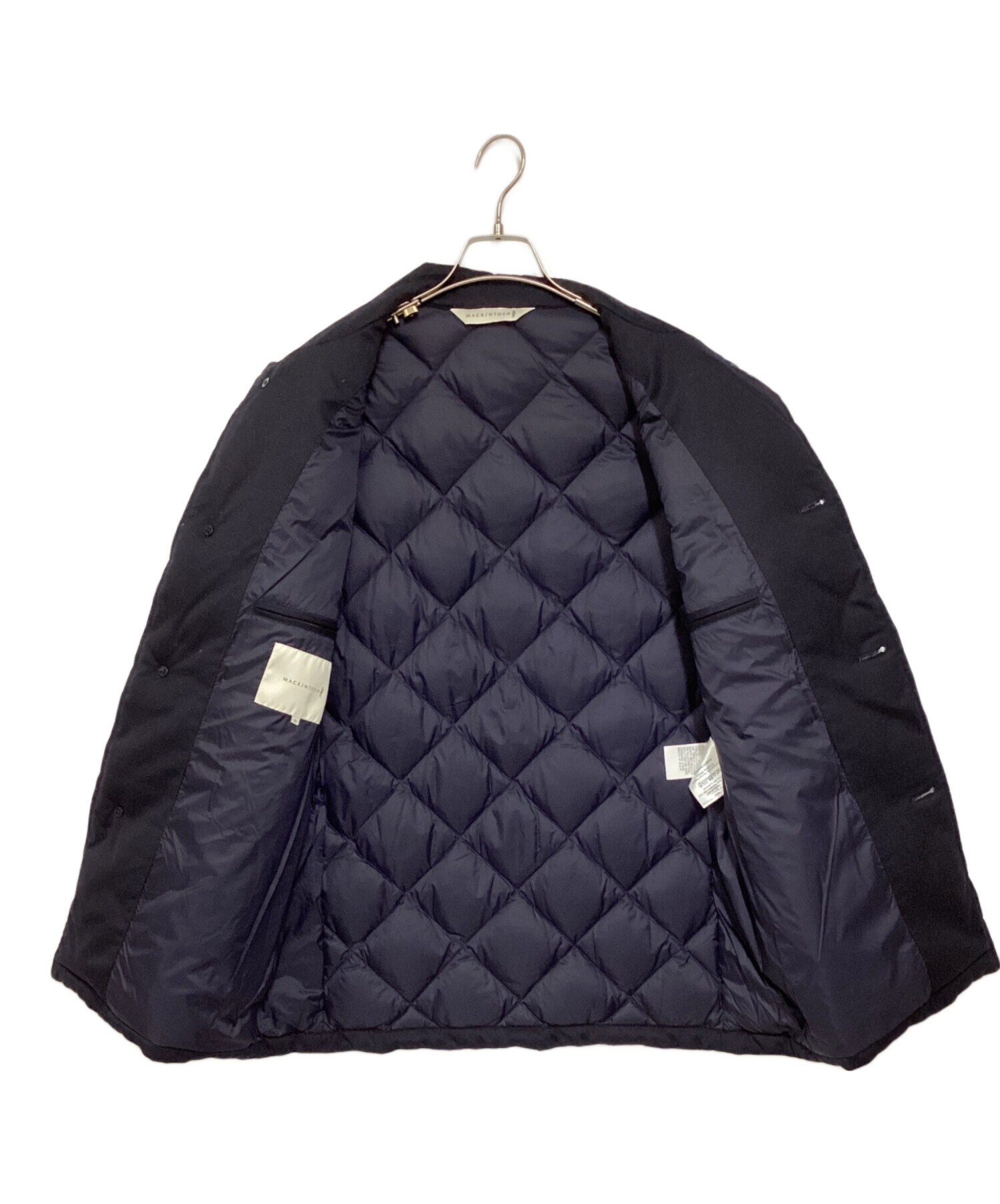 マッキントッシュ　ウール　キルティング フード付ダウンジャケット　ネイビー　38 中古・古着通販】MACKINTOSH (マッキントッシュ) キルティング ダウン
