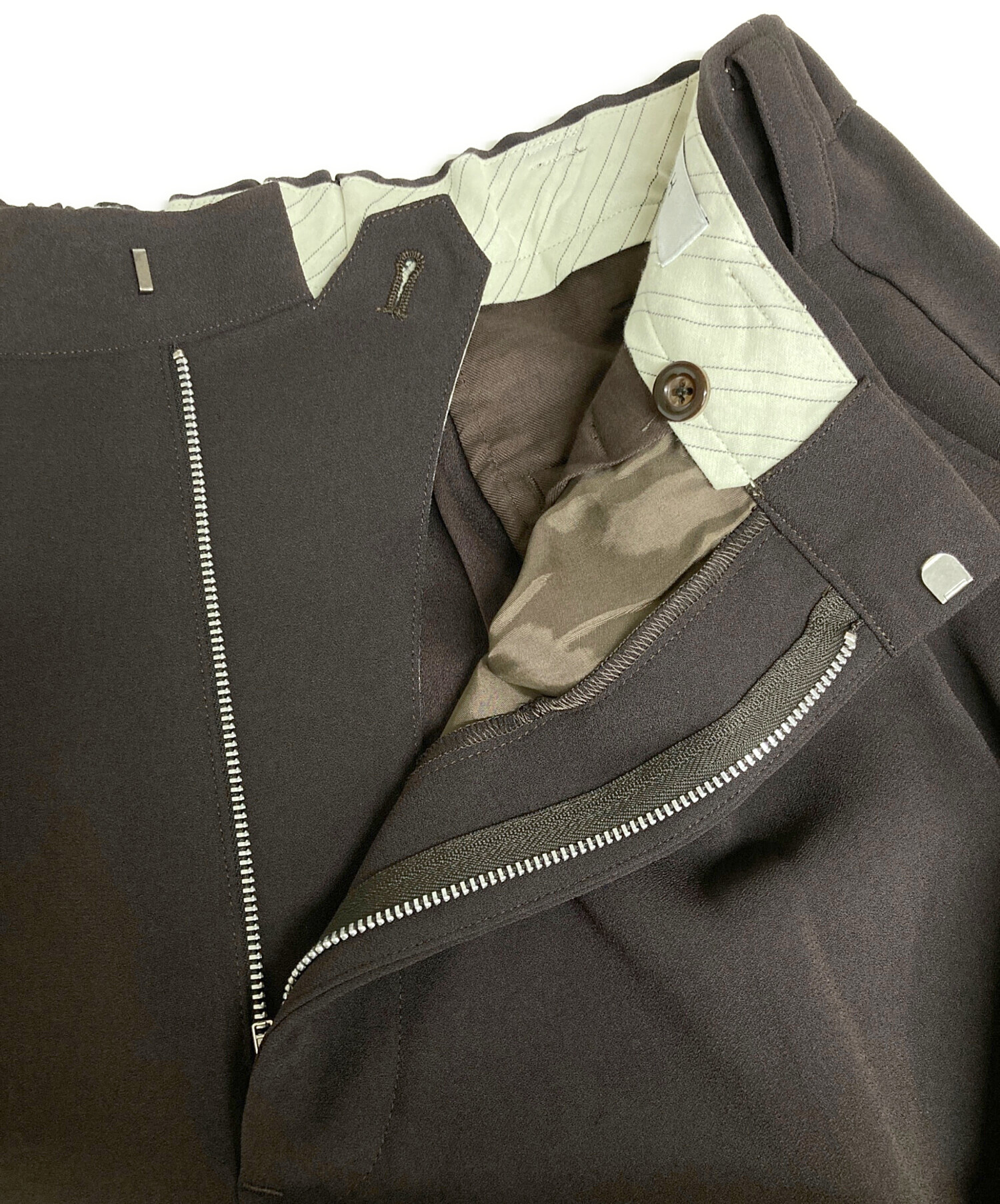 中古・古着通販】UJOH (ウジョー) ワイド2タックパンツ ブラウン