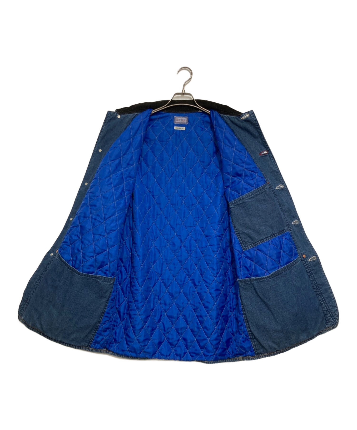 BLUE BLUEデニムカバーオール　裏キルティングデニムジャケットブルーブルー 中古・古着通販】BLUE BLUE (ブルーブルー) 裏キルティングデニム