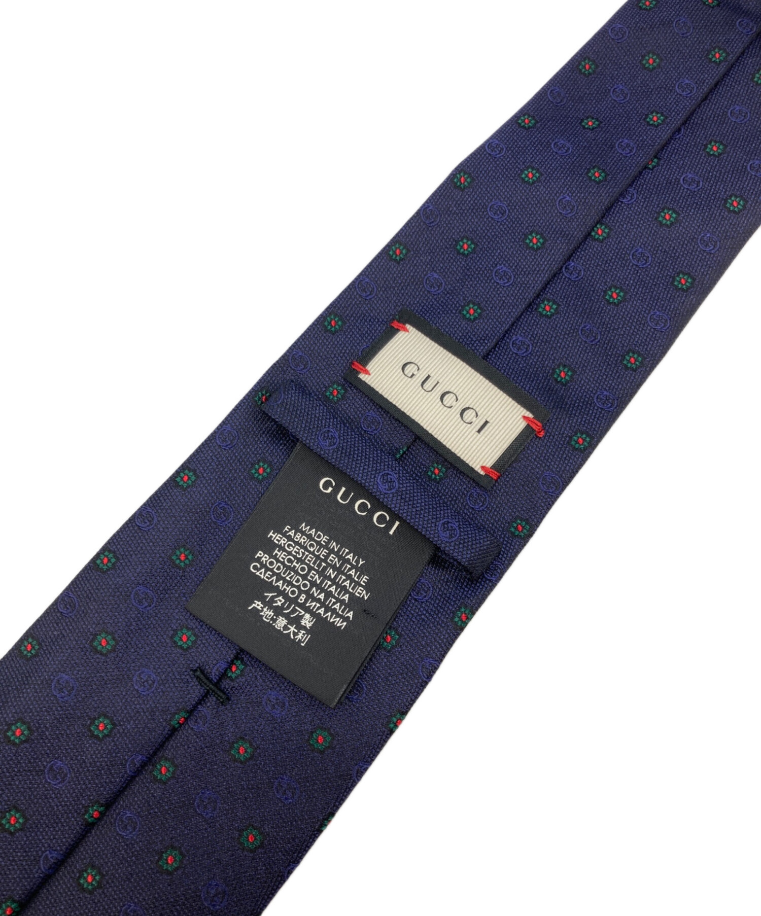 中古・古着通販】GUCCI (グッチ) GG×フラワー ネクタイ ネイビー