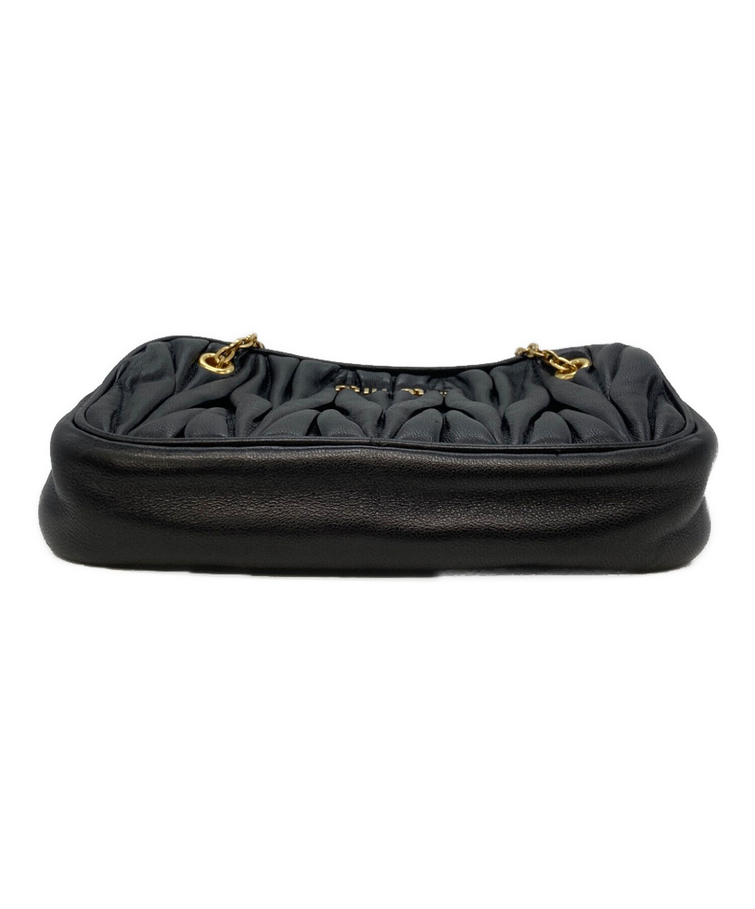MIU MIU マトラッセ　ミニバッグ　ブラック【sale】 Miu Miu ミュウミュウ Miu Wander マテラッセ ホーボーバッグ ミニ
