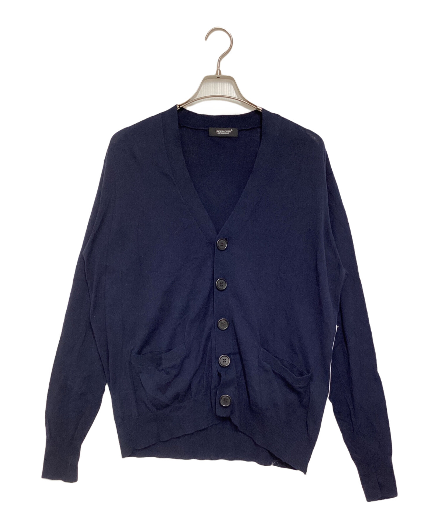 UNDER COVER アンダーカバー カーディガン S 紺 【古着】【中古】【送料無料】 中古・古着通販】UNDERCOVER (アンダーカバー) 片脇2連ジップ