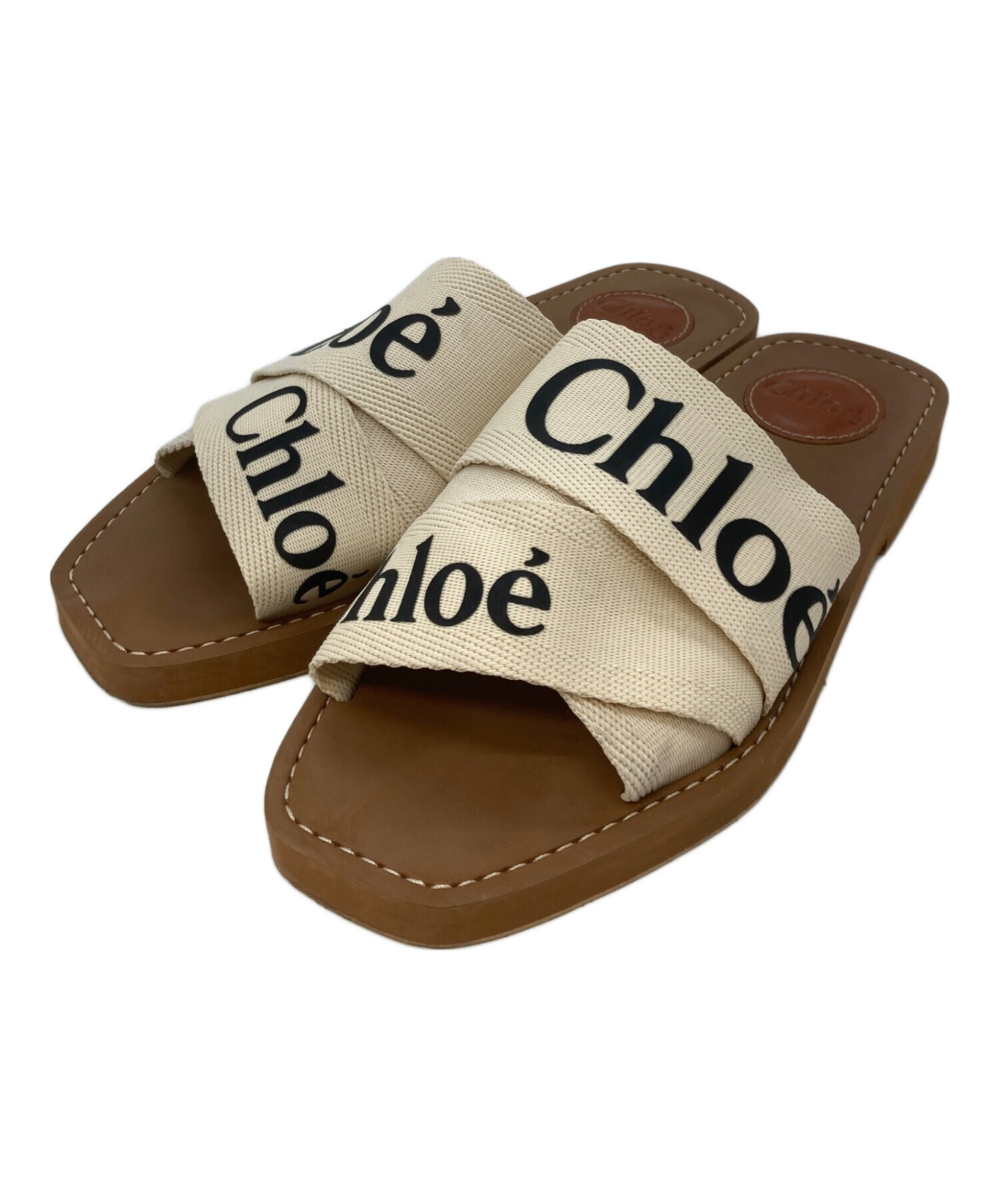 Chloé プラットフォームサンダル 37.5お値下げ 中古・古着通販】Chloe (クロエ) フラットサンダル アイボリー