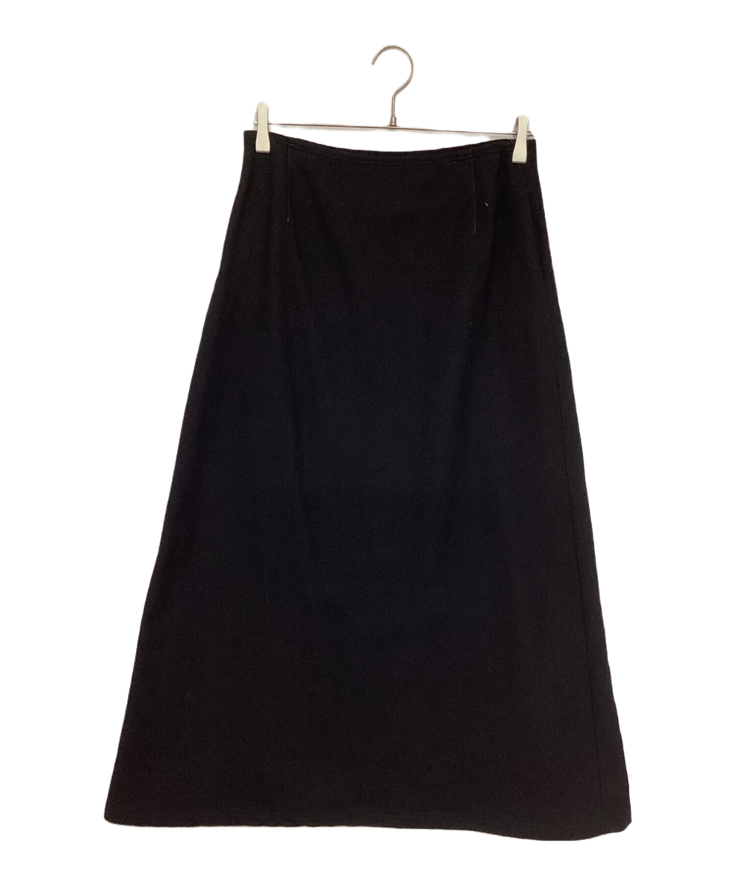 中古・古着通販】Y's (ワイズ) レトロウールロングスカート ブラック