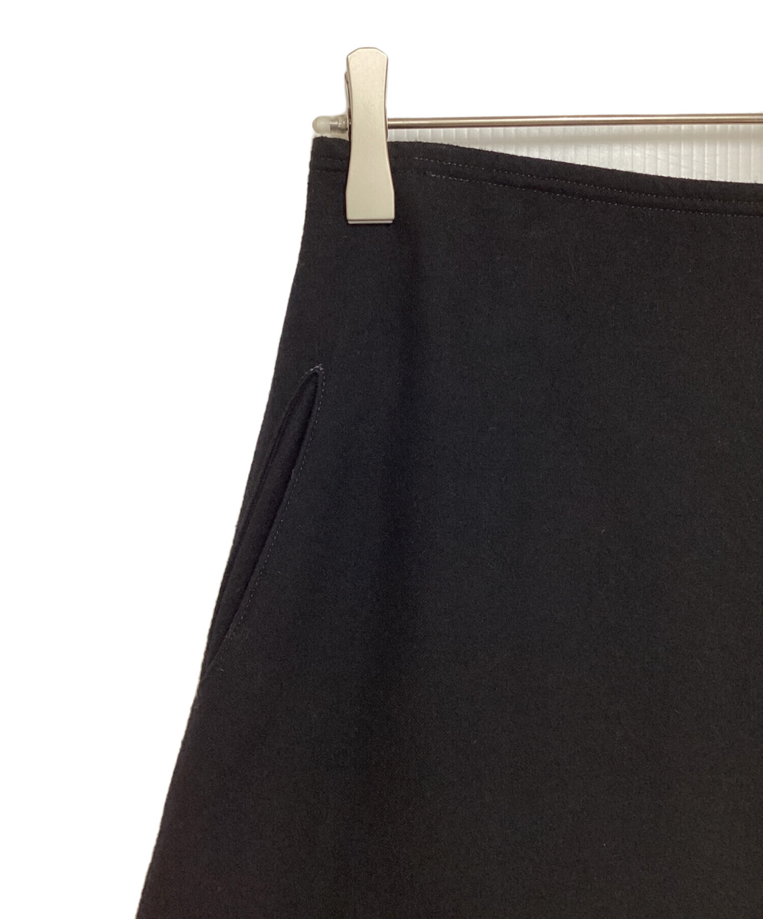 中古・古着通販】Y's (ワイズ) レトロウールロングスカート ブラック